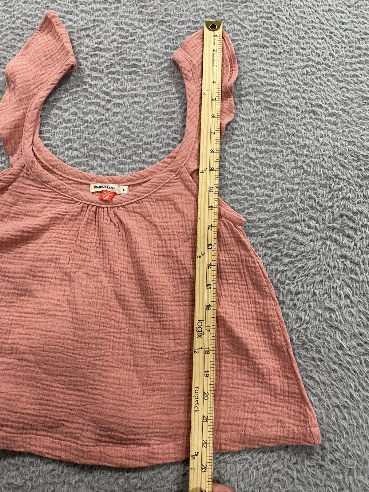Marine Layer Top Womens Small Sleeveless Ruffle Strap Summer 2022 Blouse Tank