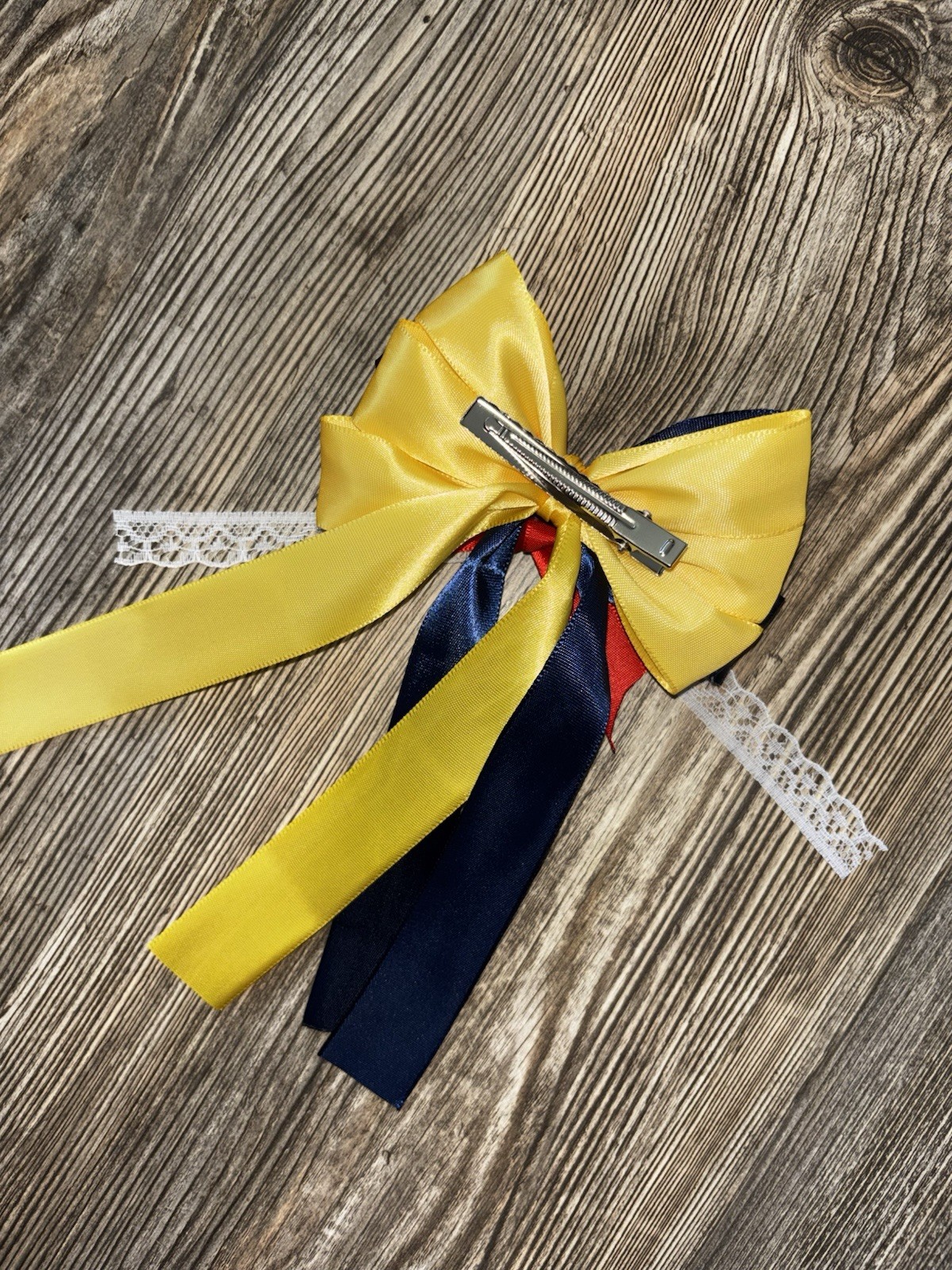 Cute Yellow, Navy, Red, and White Bow