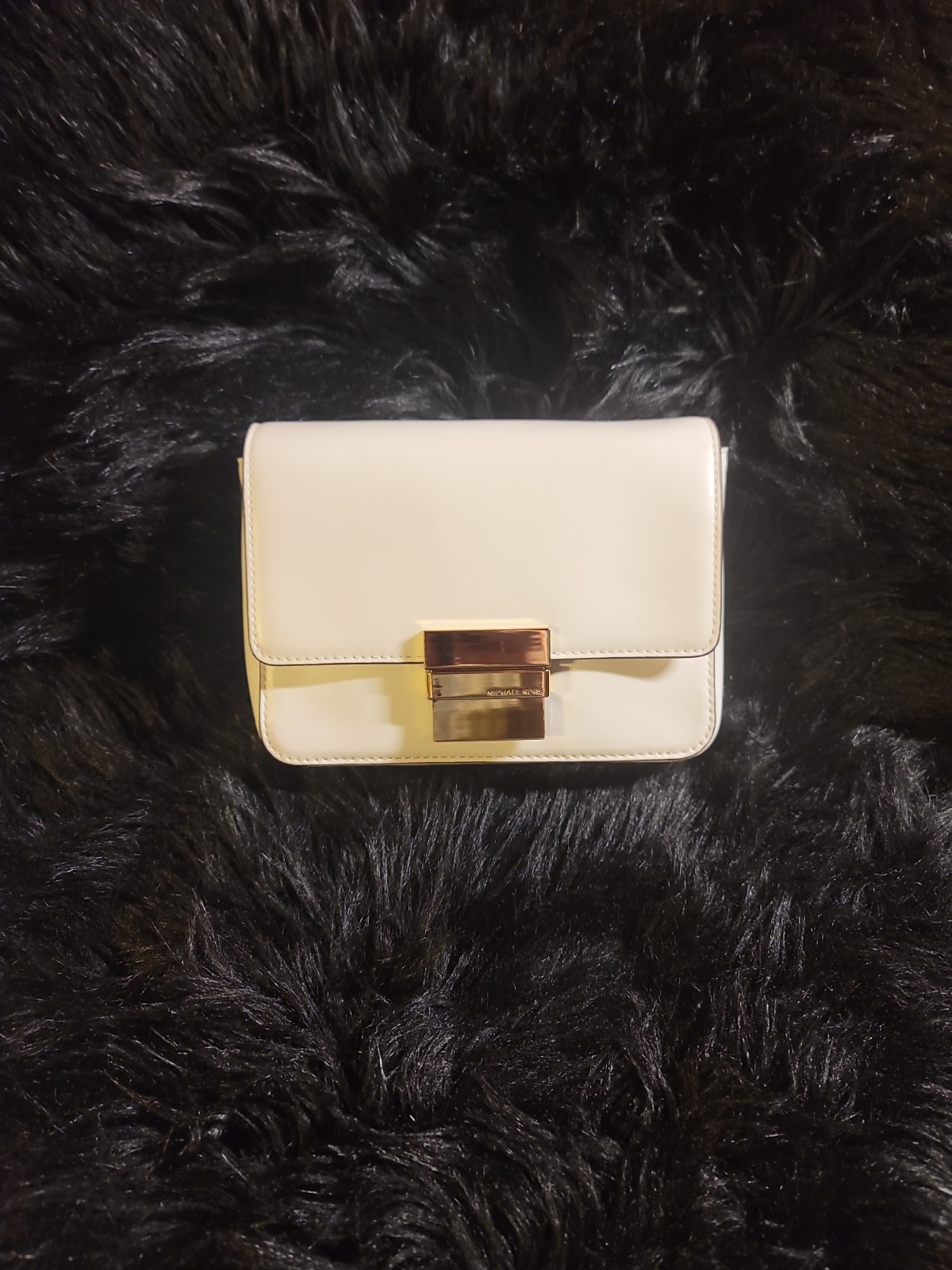 Michael Kors Madelyn OPTIC WHITE LEATHER CLUTCH