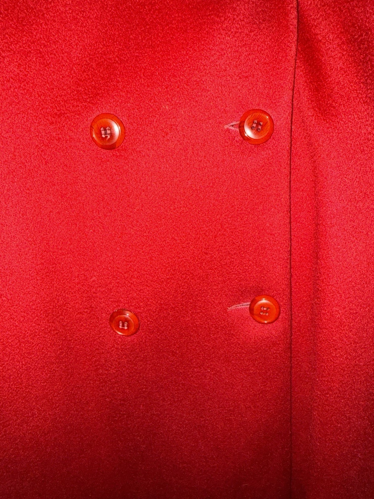 Vintage Karen Petites Red Wool Coat Made In USA Measurements In Pictures