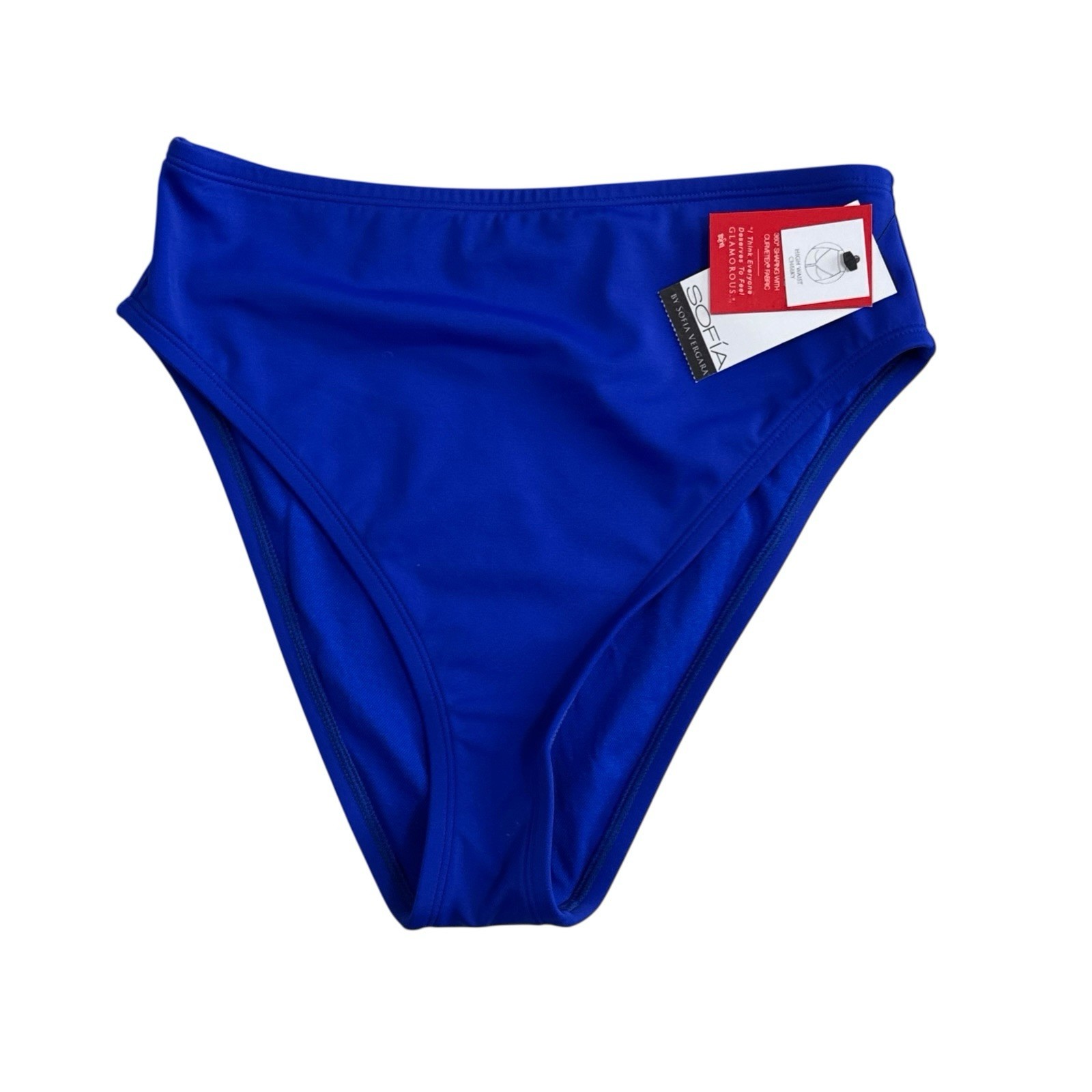 Sophia Vergara Women’s XS 0-2 High Rise Cheeky Coverage Swim Bottom Blue NWT