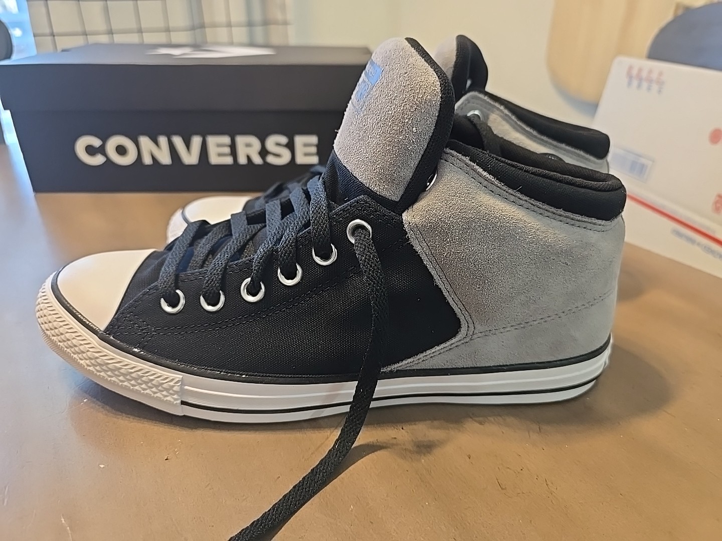 Converse CTAS High Street Mid Shoe Men Size 12 W 14 Gray/Black/White A16470C