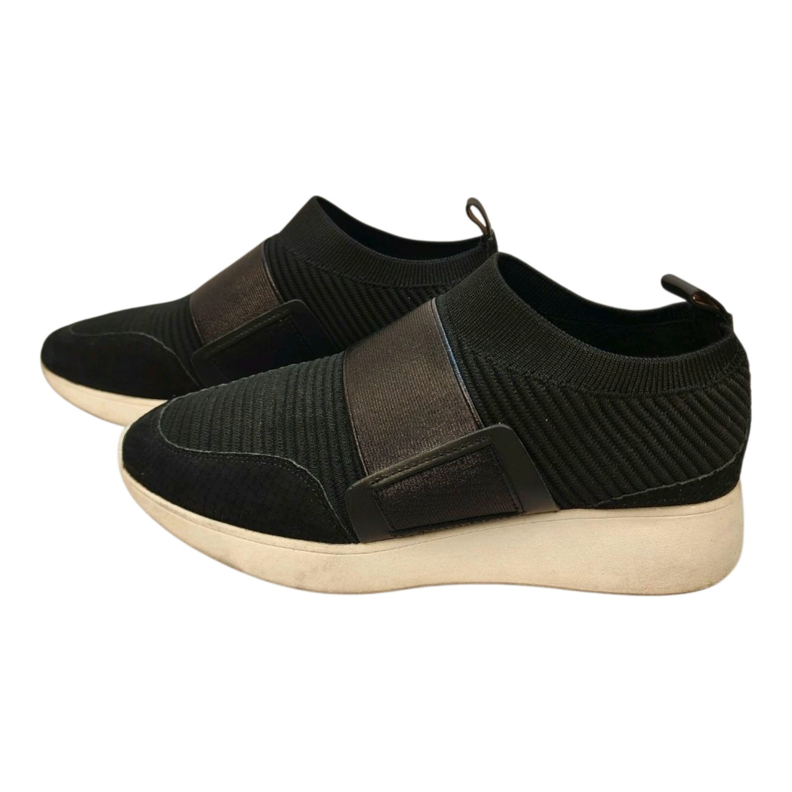 Antonio Melani Lowiss Women’s Sneakers Size 9 M Black Leather And Mesh Clean