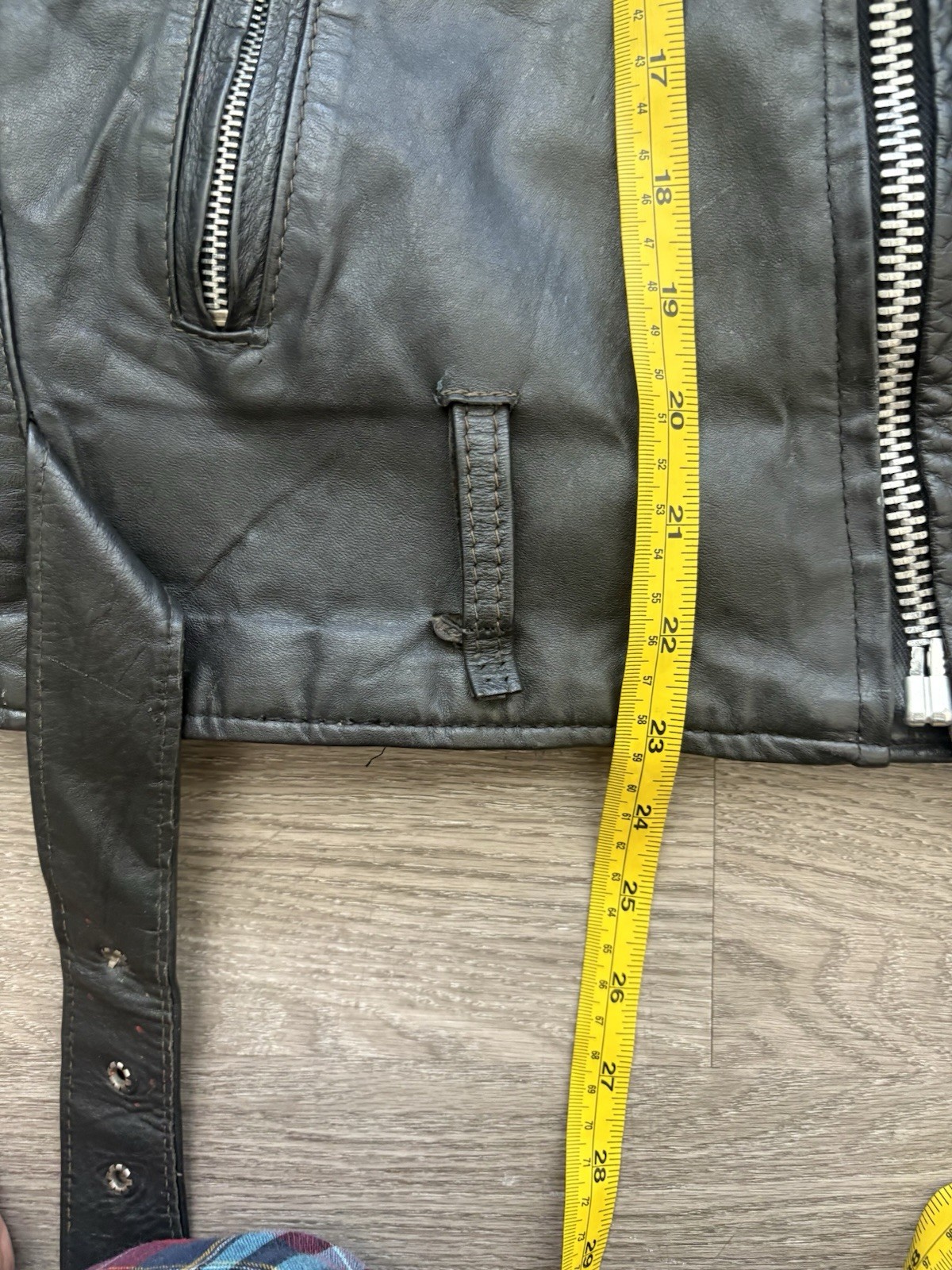 black Excelled brand leather motorcycle biker jacket Size 40 Reg.