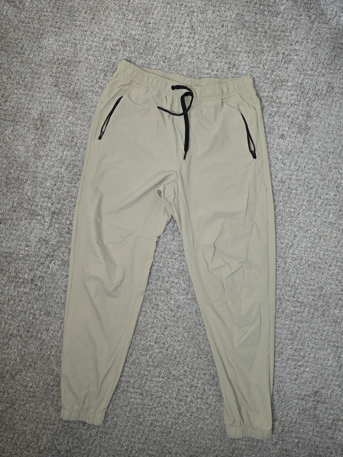 American Eagle AIRFLEX+ Men’s Beige Jogger Pants S Elastic Waist Zip Pocket