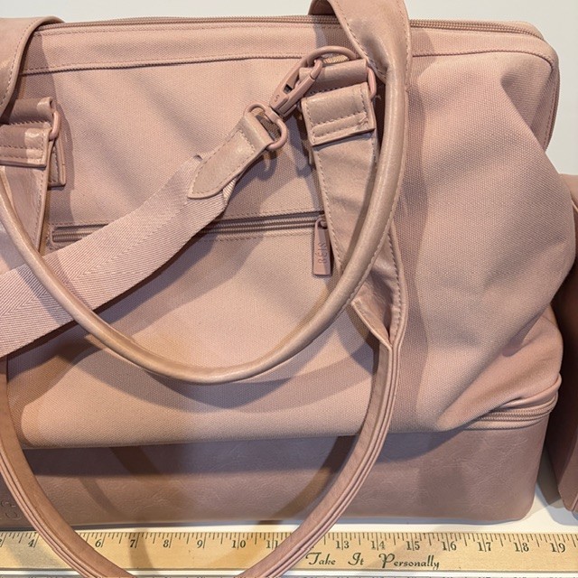 BEIS The Mini Weekender Atlas Pink + extras-makeup, toiletry, laptop 4 piece
