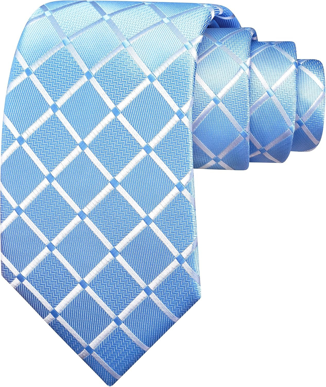 3.15″(8Cm) Fashion Solid Plaid Ties Mens Woven Jacquard Necktie for Wedding