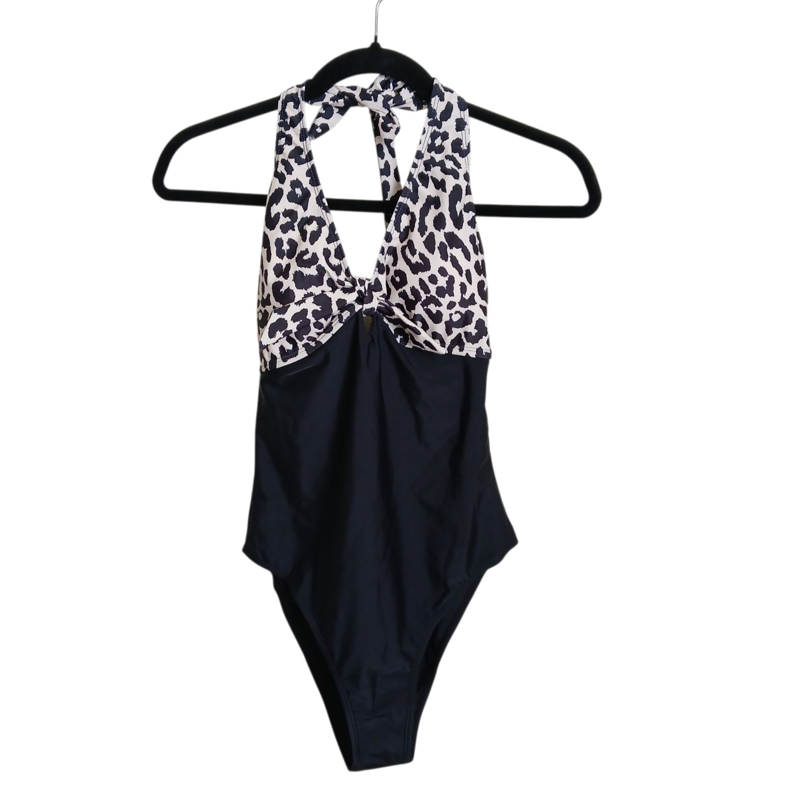 Animal Print One Piece Swimsuit Womens Size Medium Halter Neck Amazon Swimwear M