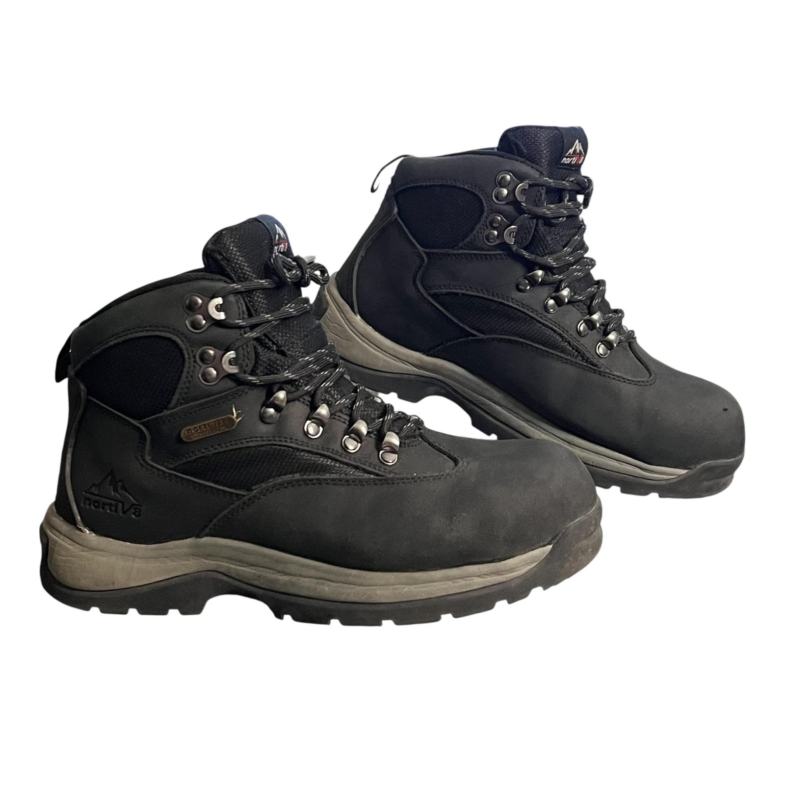 Nortiv 8 Boots Mens Size 7 Black Waterproof Hiking Work Combat Trail Steel Toe