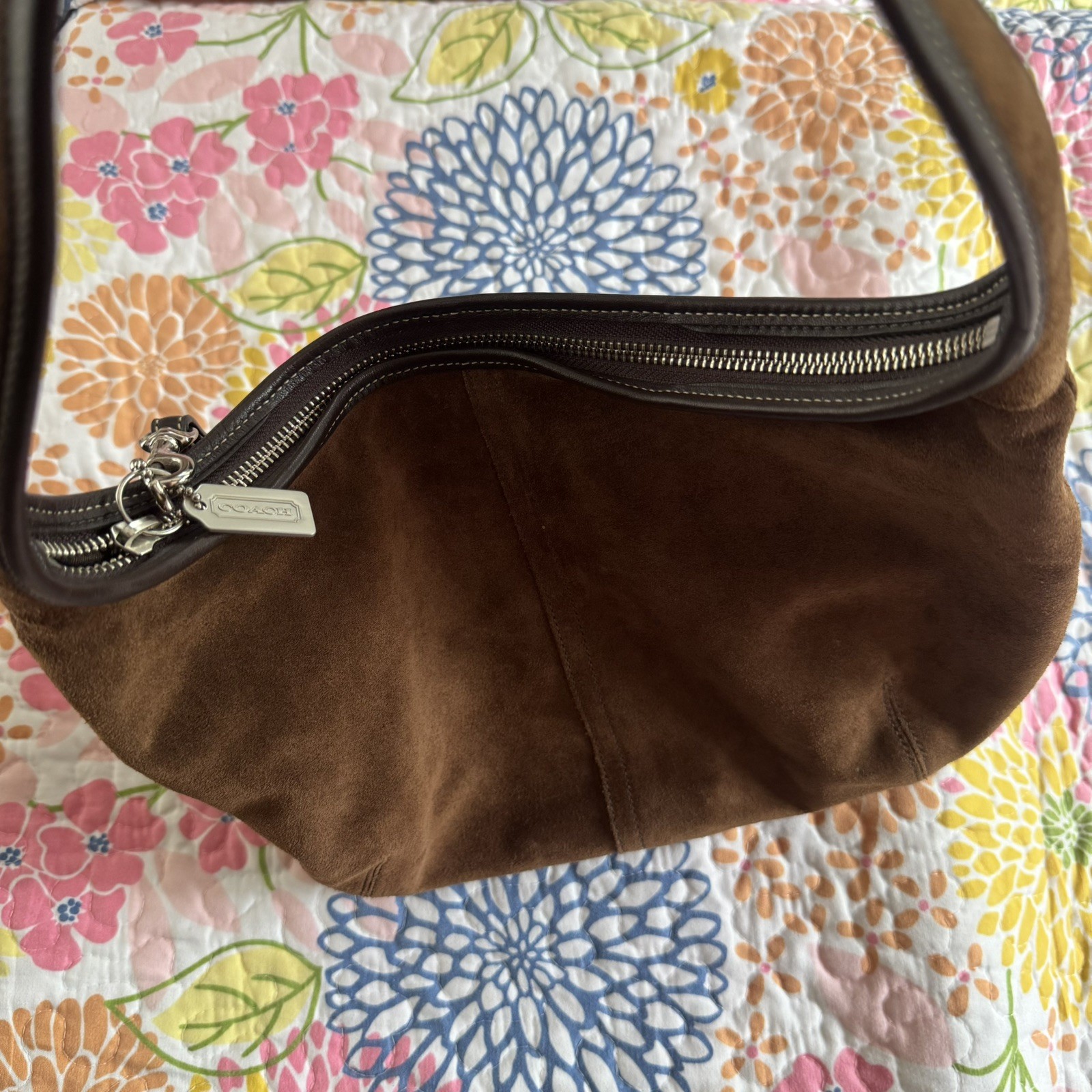 RARE COACH VINTAGE Y2K ERGO CHOCO BROWN FINEST SUEDE LEATHER HOBO TOTE BAG 9220
