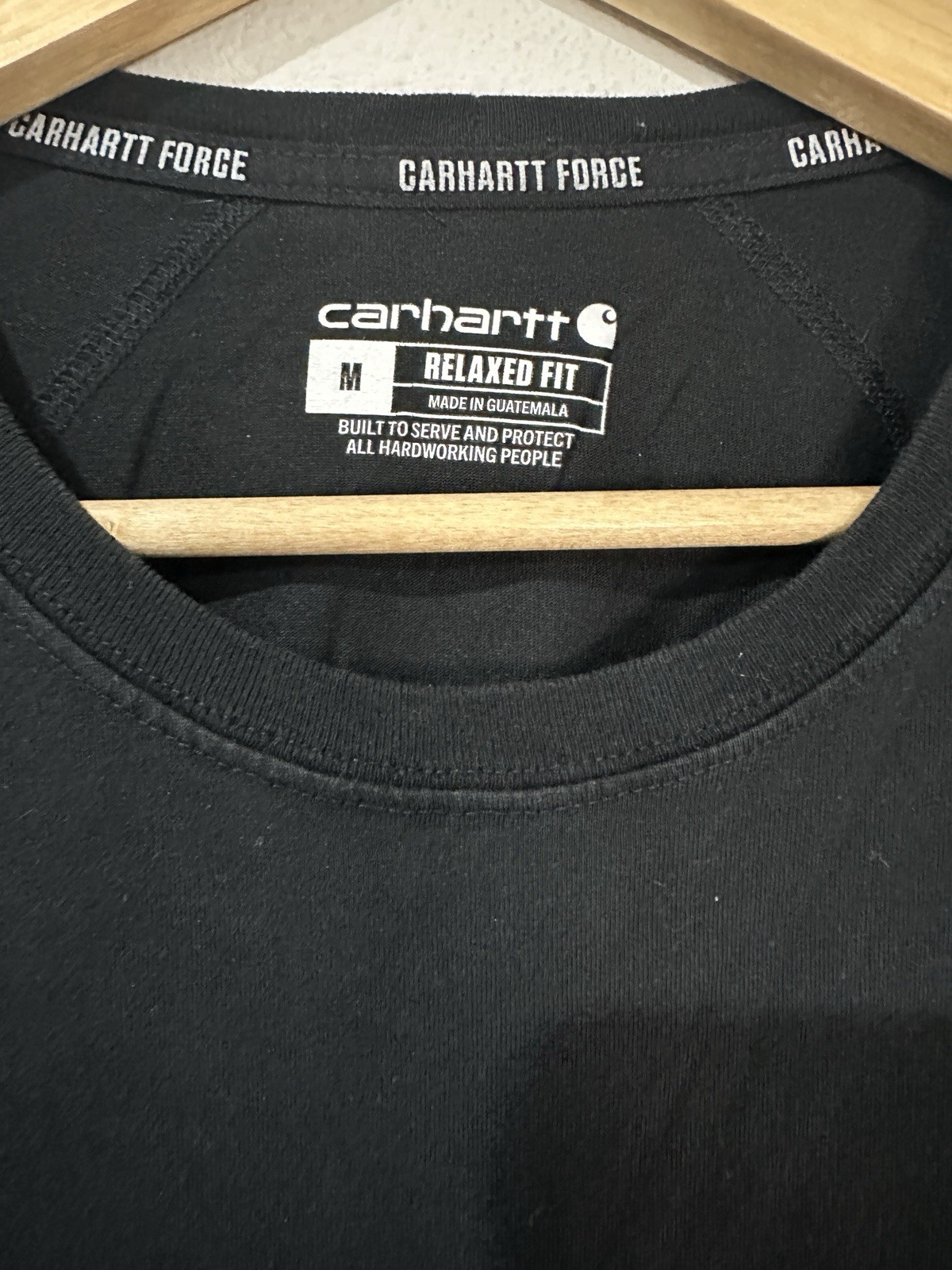Carhartt Force Relaxed For Mid weight Tshirt Black Men’s Size MEDIUM
