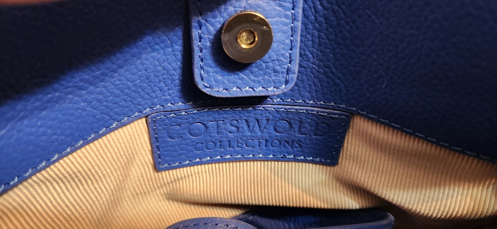 Cotswold Collections Blue Pebble Grained Adjustable Strap Crossbody Bag