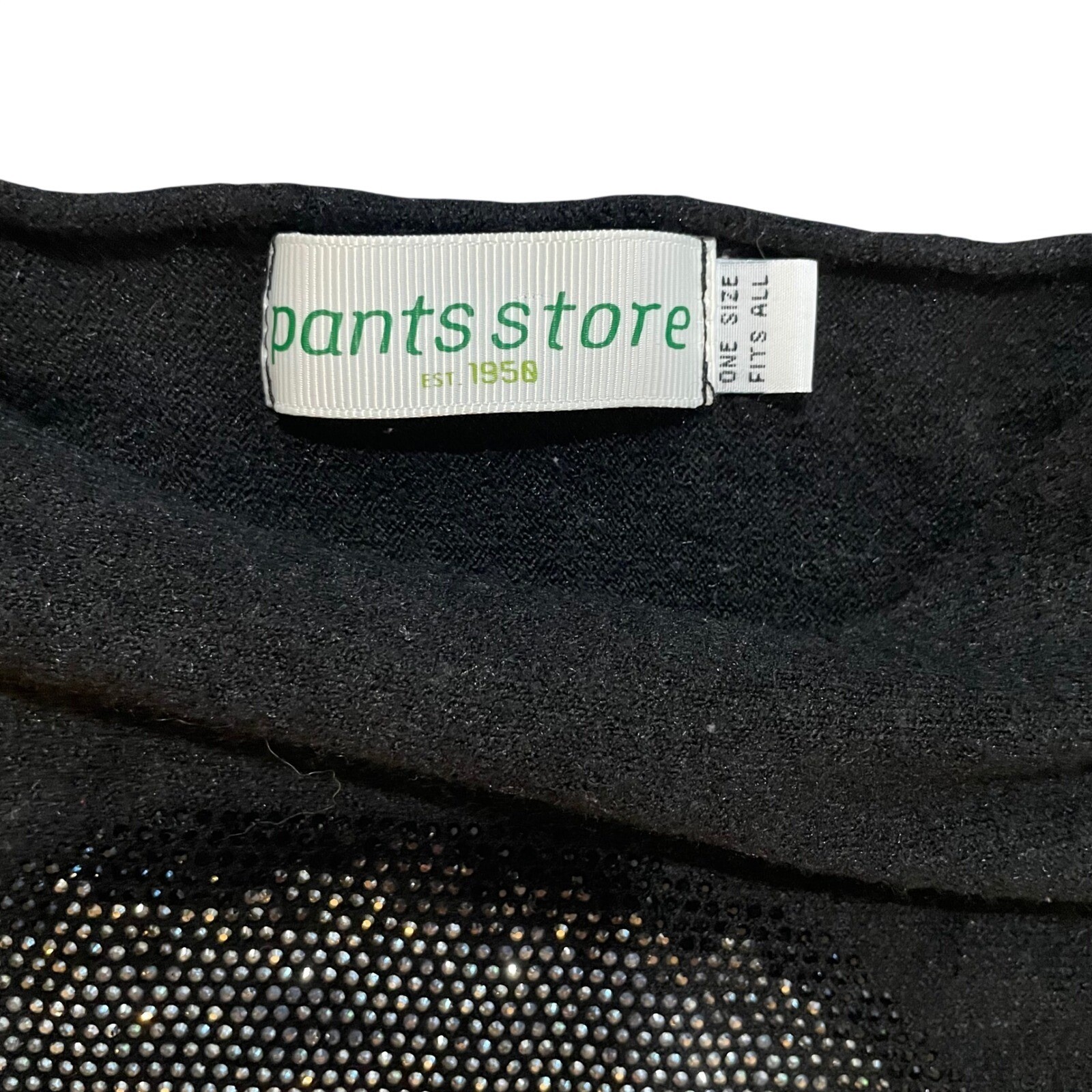 Pants Store Black Rhinestone Skull Oversized Sweater Made in Italy OSFA