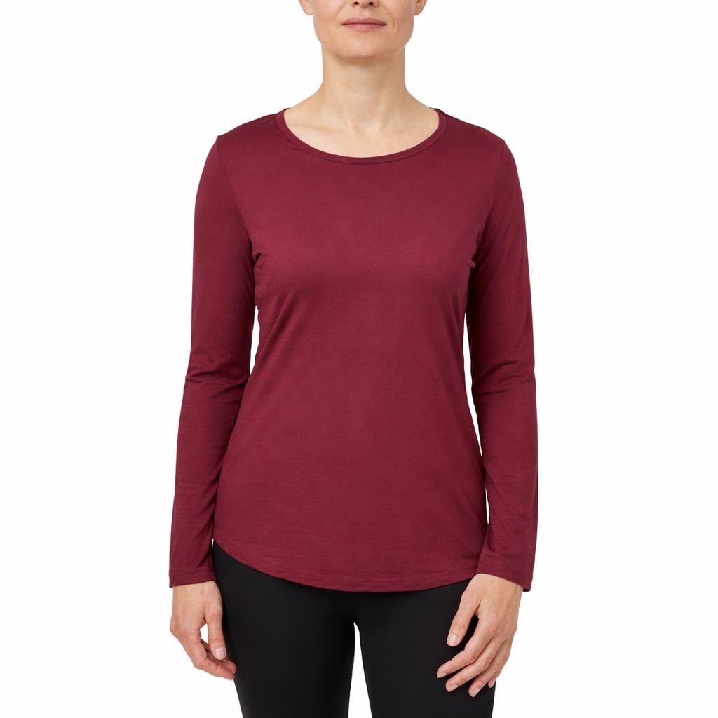 SEG’MENTS Women’s XS Long Sleeve Activewear Top Dark Red Merino Wool H0531