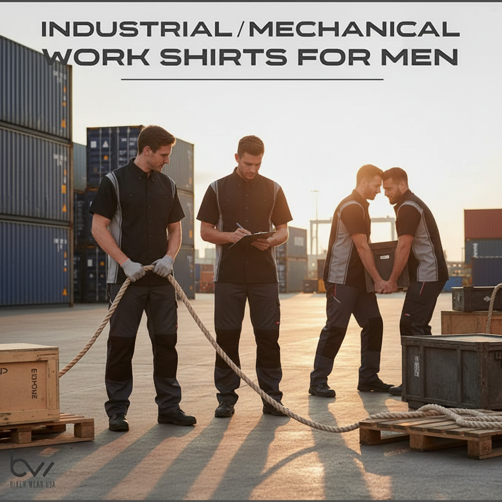 MEN’S WORK SHIRT-HEAVY DUTY MECHANICAL/INDUSTRIAL WITH REFLECTIVE SAFETY LINING