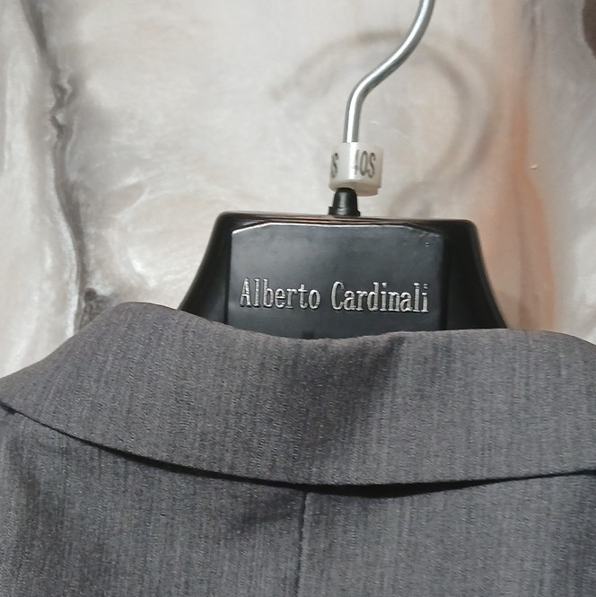 Alberto Cardinali Stretch Gray Suit Jacket Notch Lapel 40S Chest 42 HB18211
