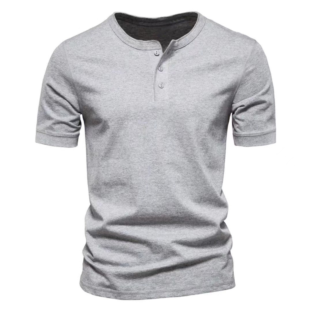 Summer American Retro Crew Neck Solid Color Casual Tee