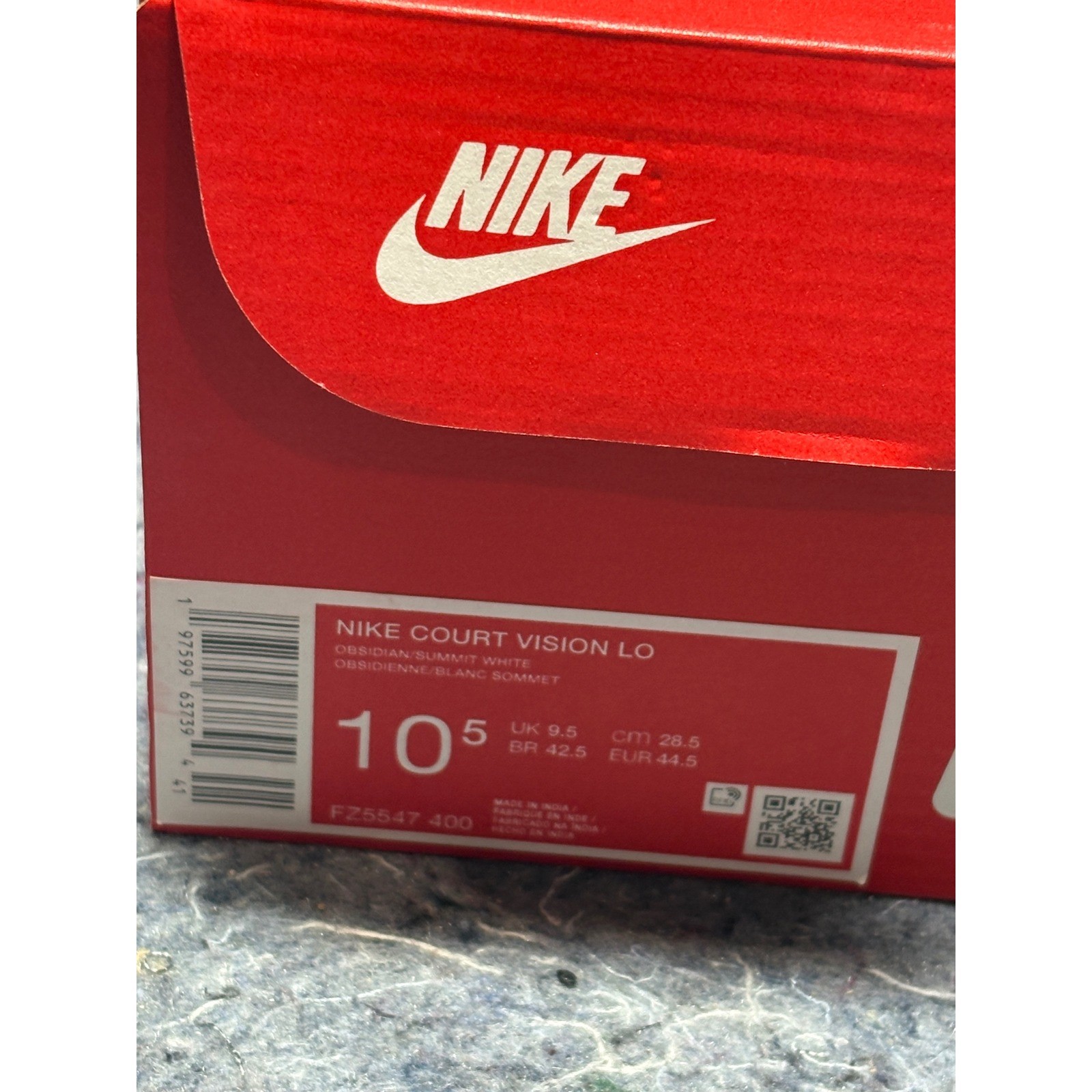 Nike Court Vision Lo Mens Sneakers Obsidian Summit White FZ5547 400