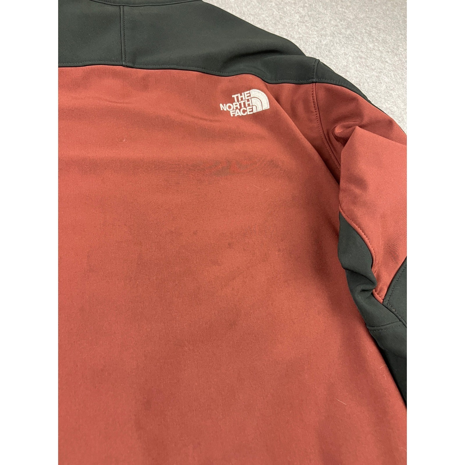The North Face Apex Bionic Jacket Mens Large Rust Charcoal Grey Softshell Zip