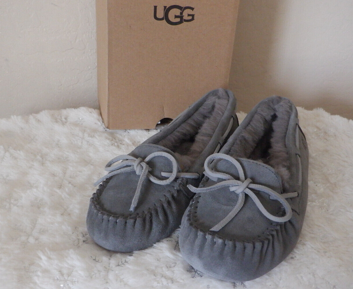 UGG Bella II Slippers Suede Moccasins Slip On Charcoal Gray Size 5 NEW IN BOX