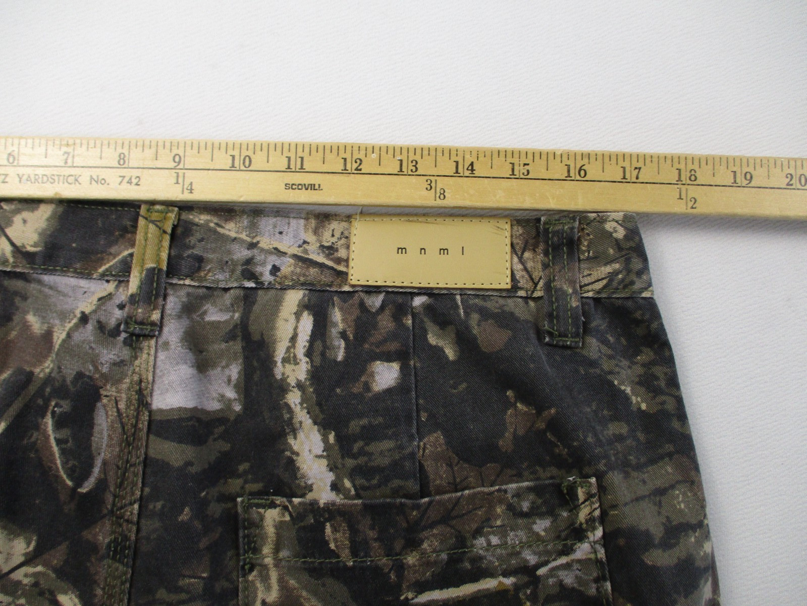 MNML Pants Mens Size 34 Y2K Green Camo Straight Leg Cotton Army 34×32