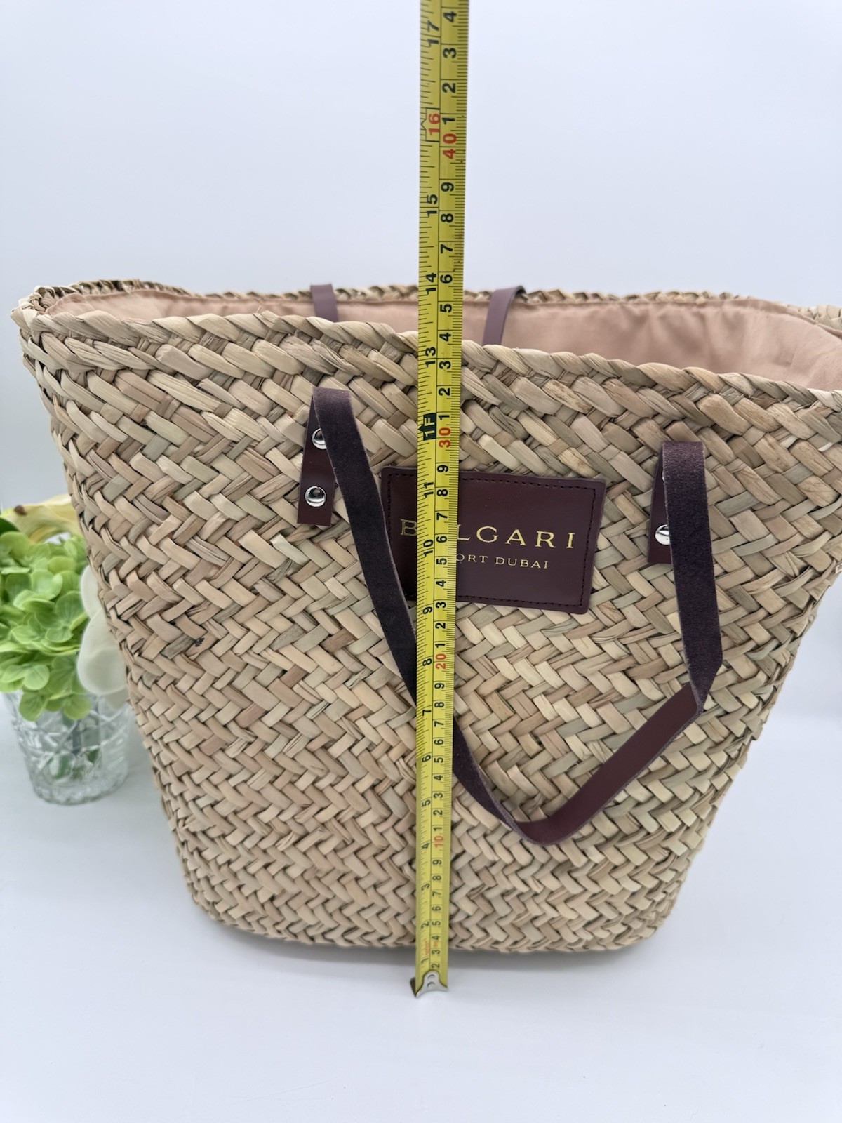 Bvlgari Resort Dubai Wicker Straw Beach Summer Tote Bag Big Size