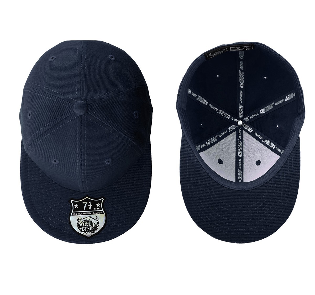 Premium Solid Fitted Baseball Cap Hat Trucker Blank Plain Flat Bill 9 Sizes