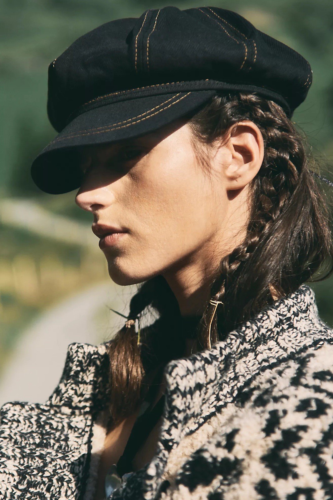FREE PEOPLE Bowery Slouchy Lieutenant Cap Black NWOT $38