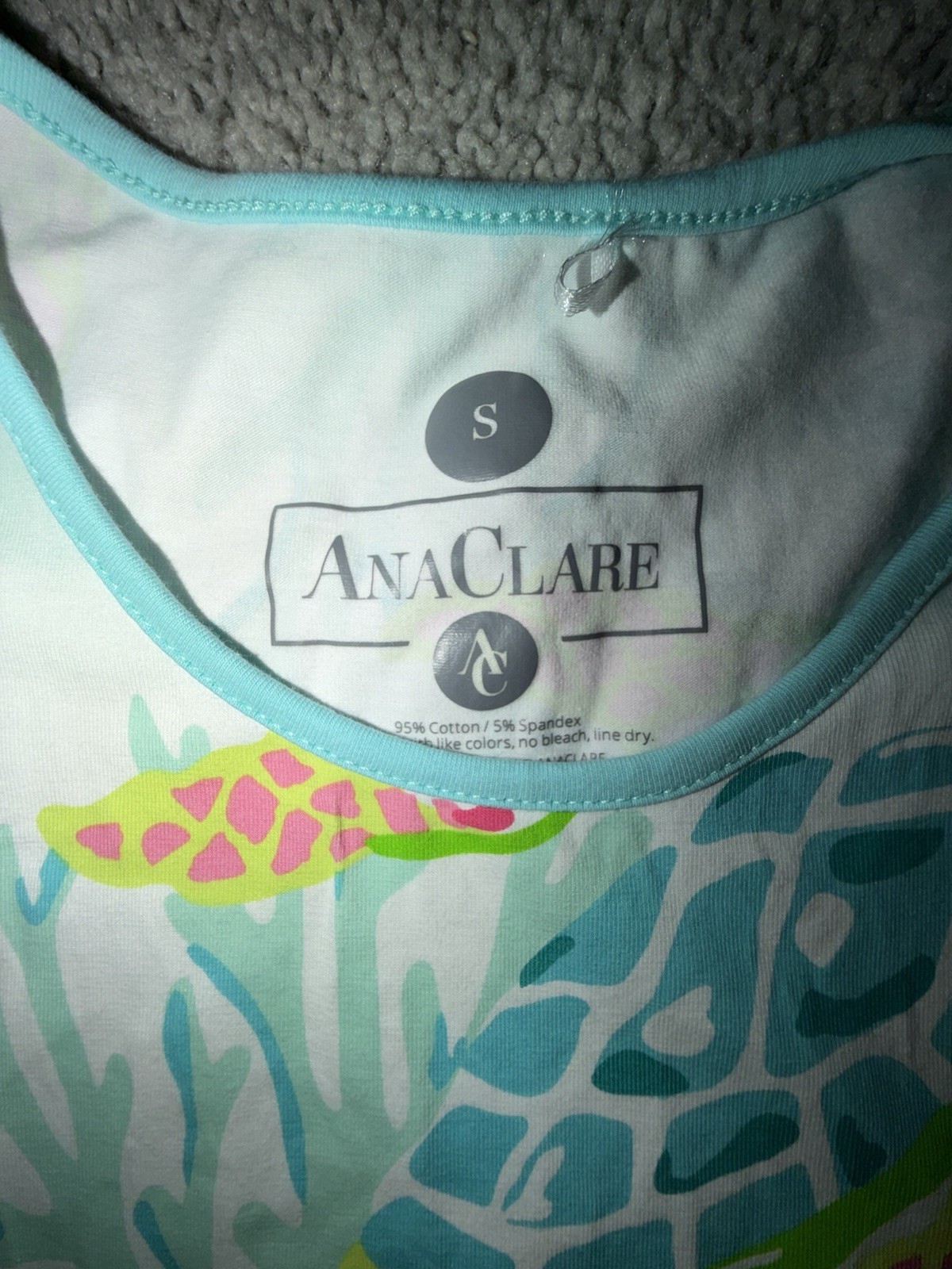 Ana Clare Sz Small MJ FLOUNCE Ruffle Dress Sea Turtle Blue Green