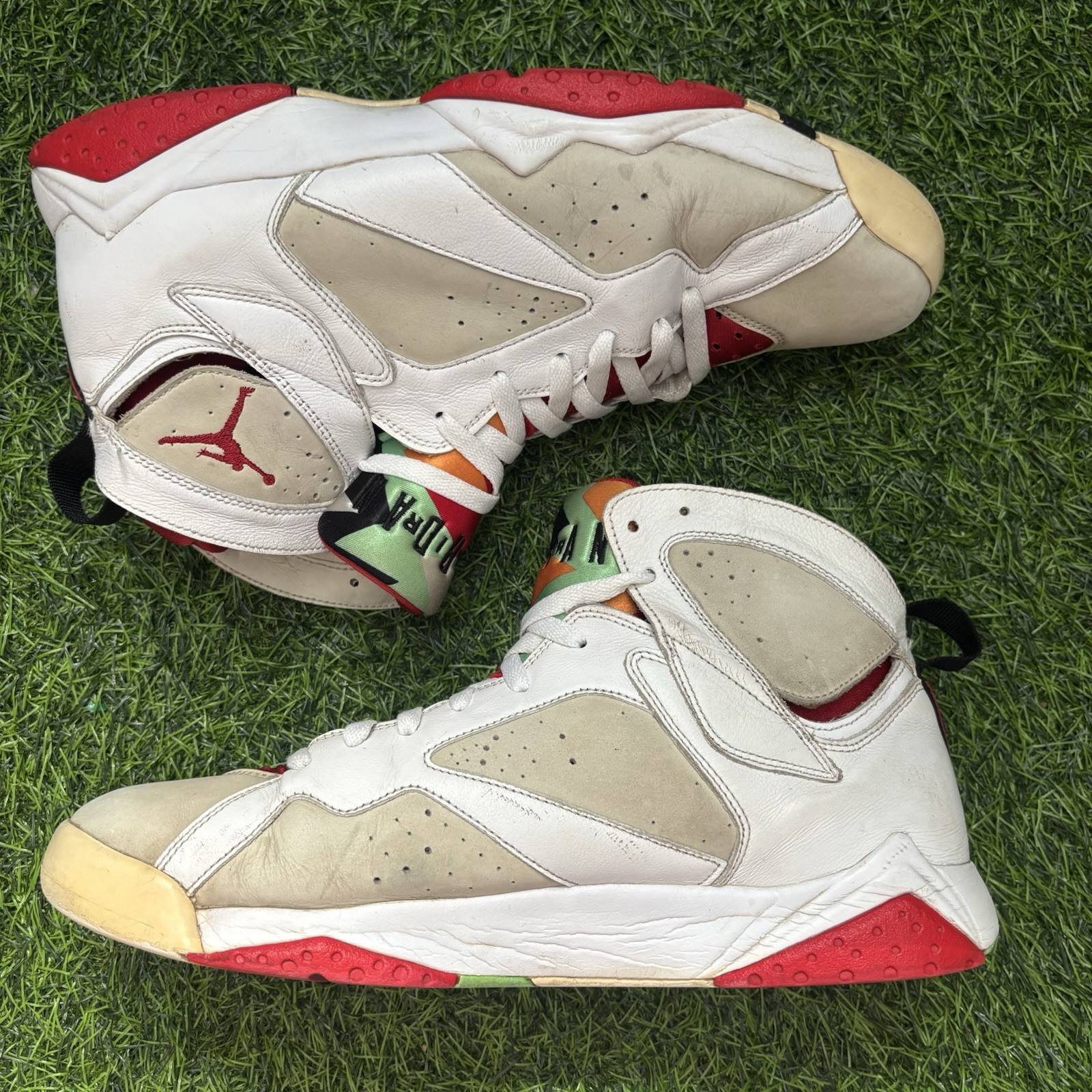 2015 Jordan Air Jordan 7 Retro Hare White Light Silver True Red 304775-125 Sz 13