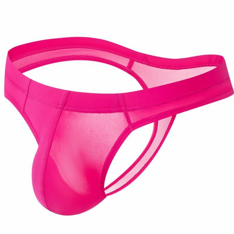 Men’s Sexy Ice Silk Underwear G String Thong Underpants Translucent Briefs