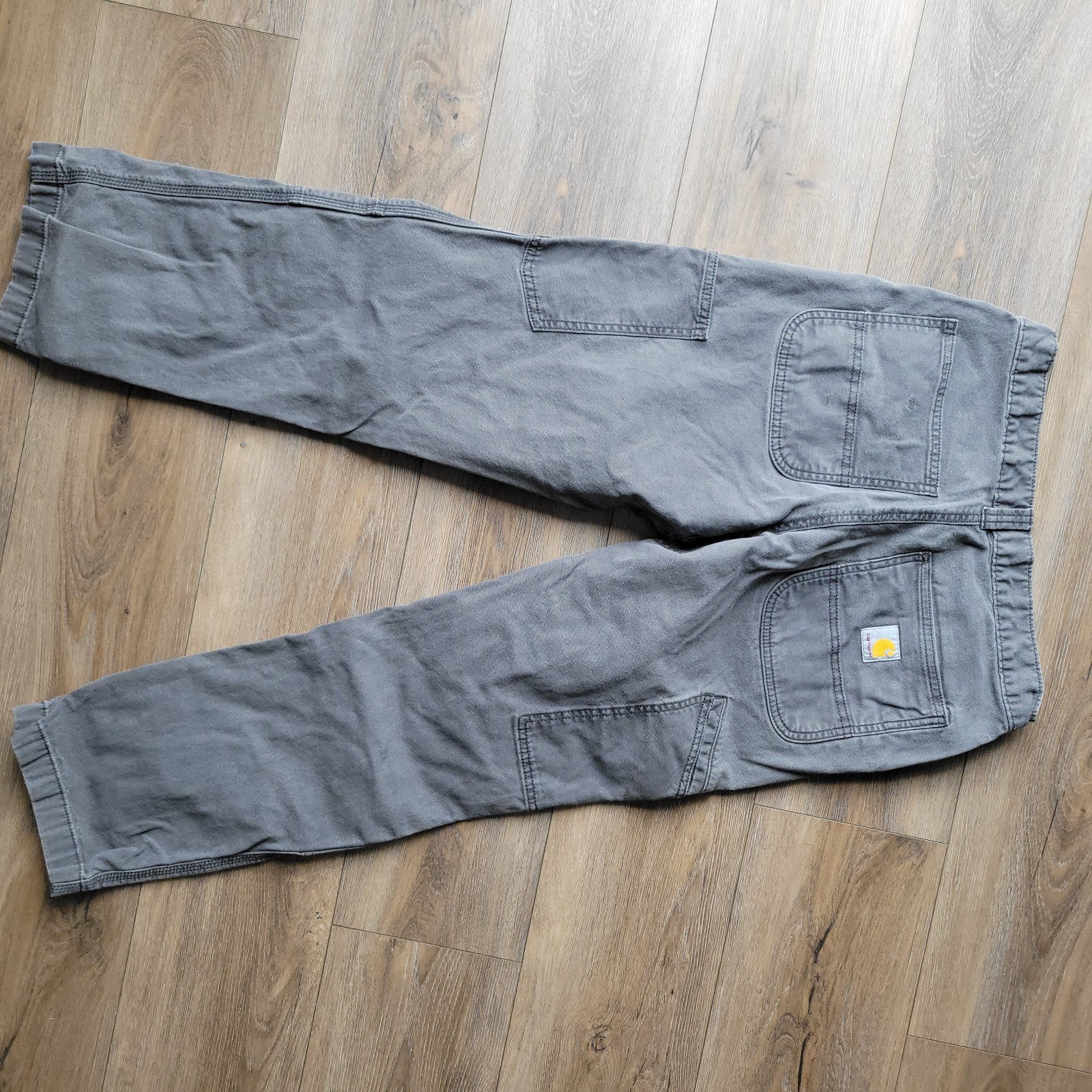 boundle of 2 B11 Relaxed Fit Gray Cotton Canvas Cargo Work Pants Mens 30