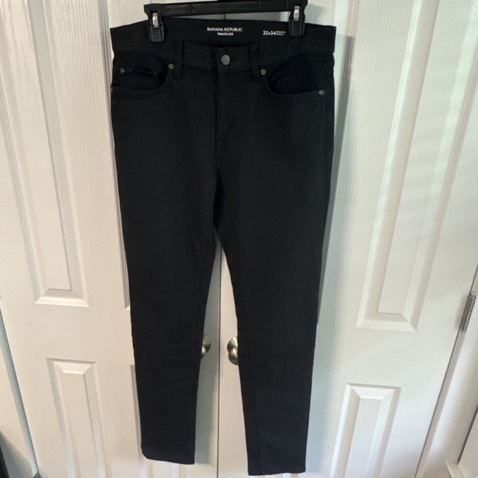 Banana Republic Men’s Athletic Stretch Traveler Pant Charcoal Gray 32×34
