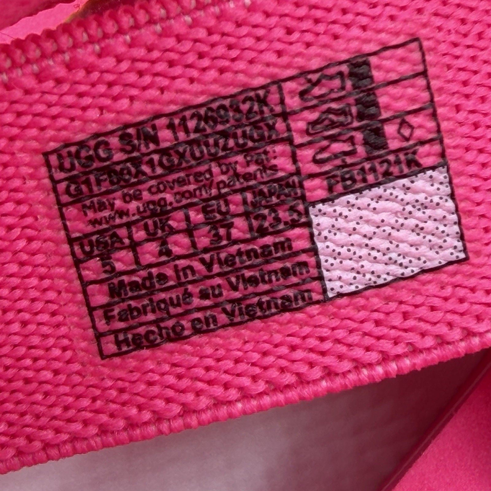 UGG Zuma Sling Sandals Neon Pink Rainbow Logo Strap Kids 5 Womens 7 NWT