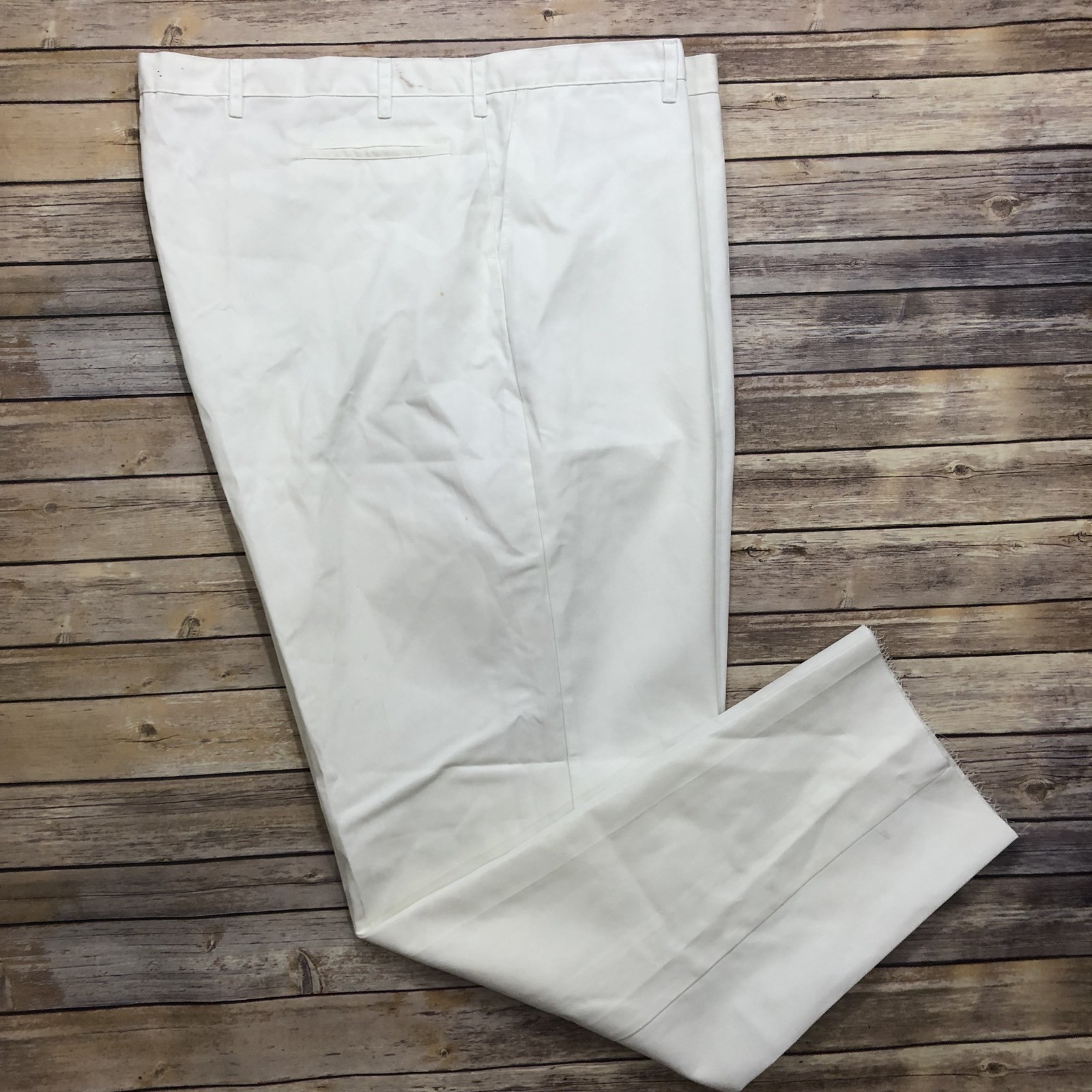 Classic Industrial Work Pants White Men’s Waist 58 60 Unhemmed Uniform PT20 #89