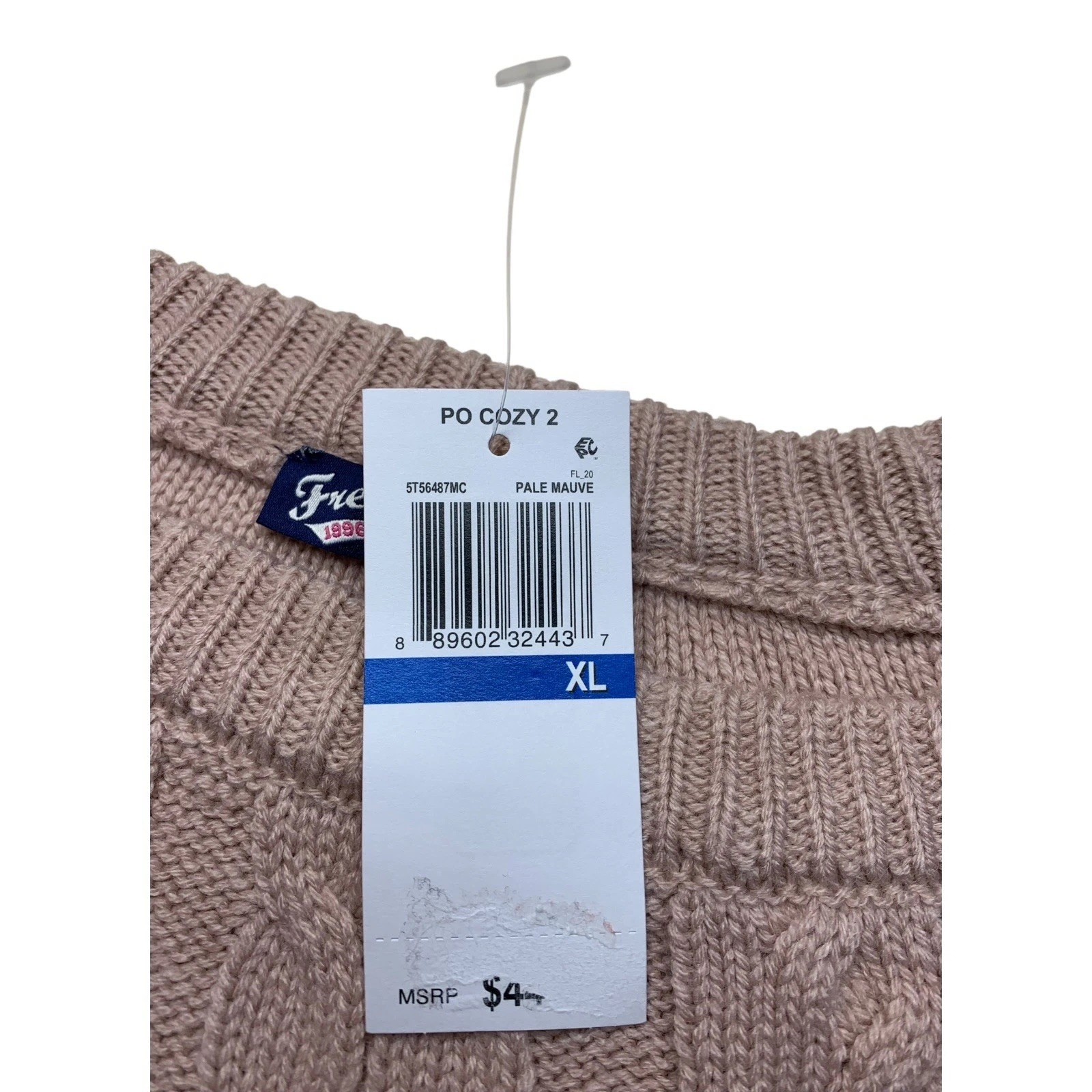 Freshman NWT XL Junior Pink Pearl Embellished Pull-over Sweater G200