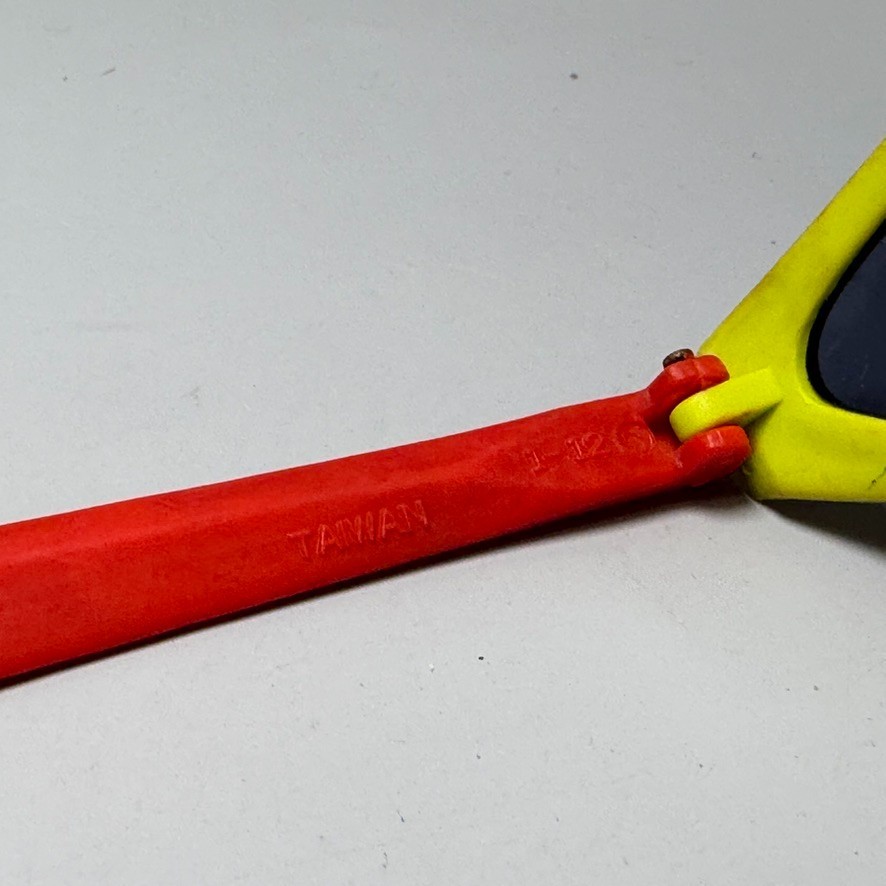 1980s New Wave Futuristic Sunglasses 1989 Orange Yellow Red Funky Punk