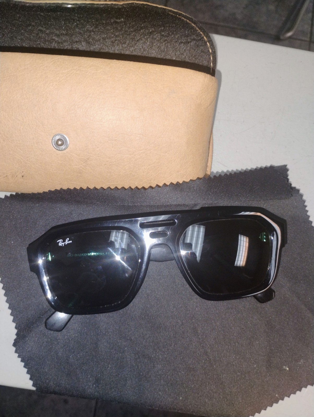 Ray-Ban Corrigan Bio-Based Black/Dark Green 54 mm Sunglasses RB4397 667771 54-20
