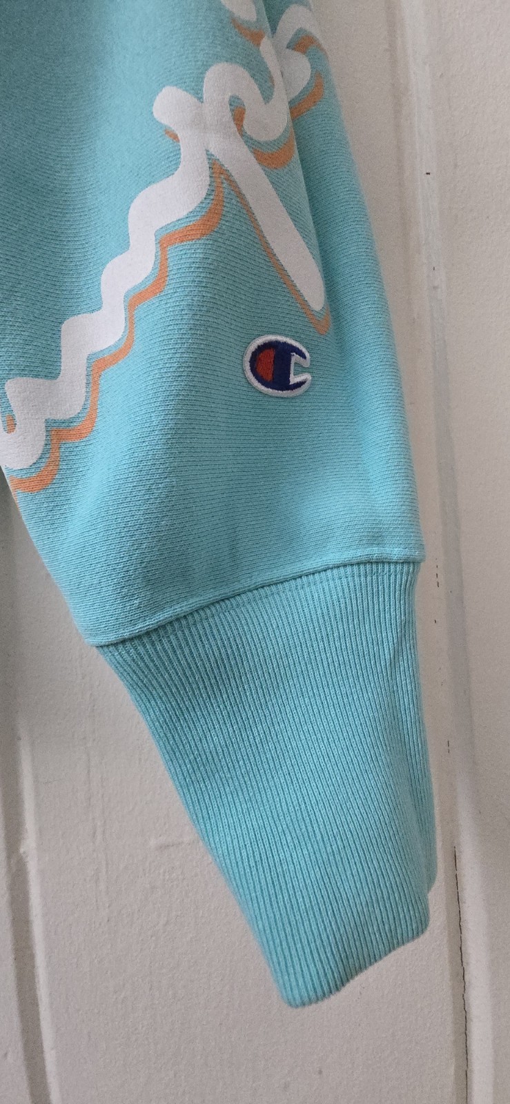 ​Champion Reverse Weave Sweatshirt Men’s Size Small Turquoise All Over Print New