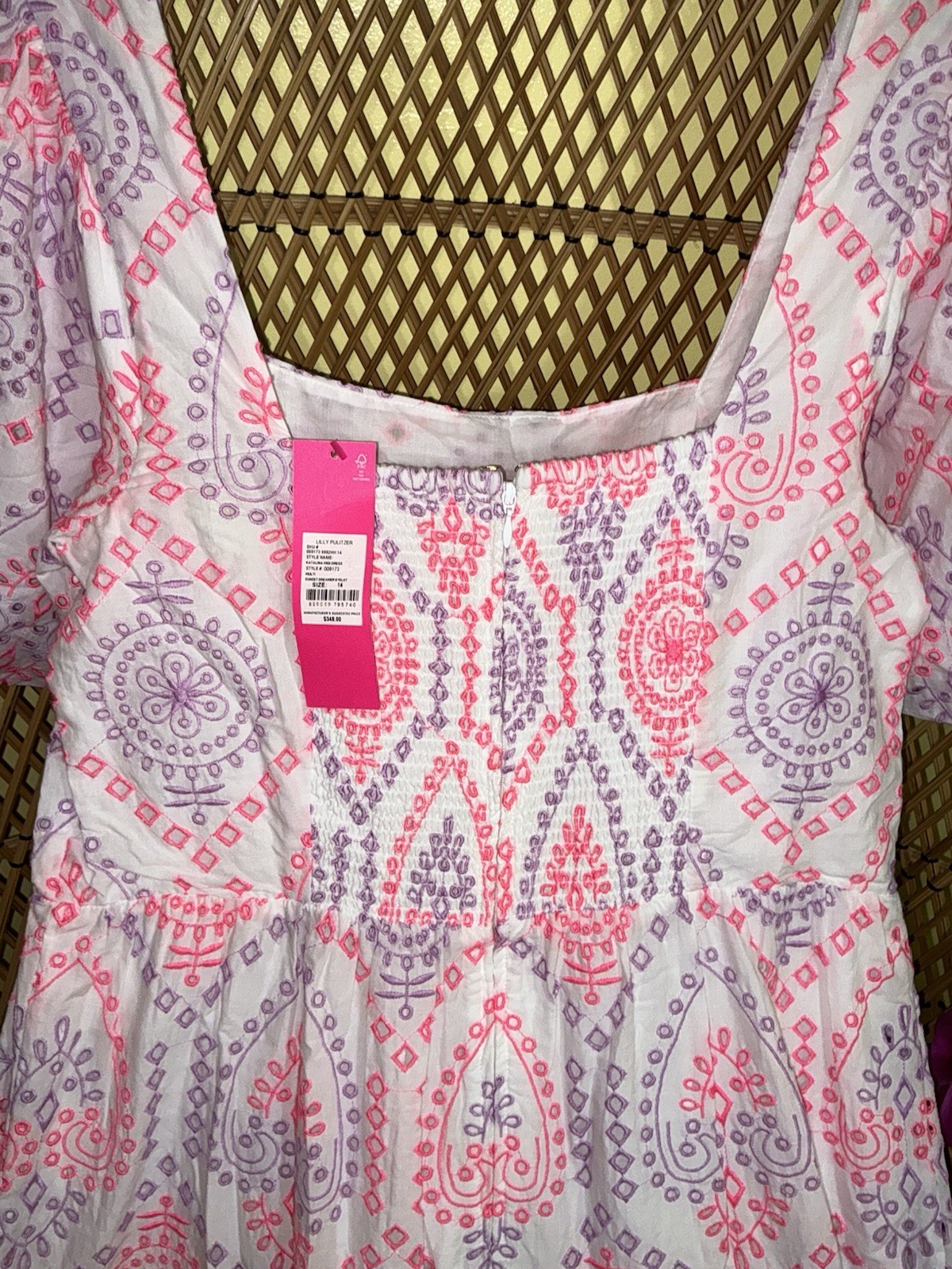 Lilly Pulitzer NWT Katalina Midi Eyelet Dress Sunset Dreamer Eyelet $348 Size 14