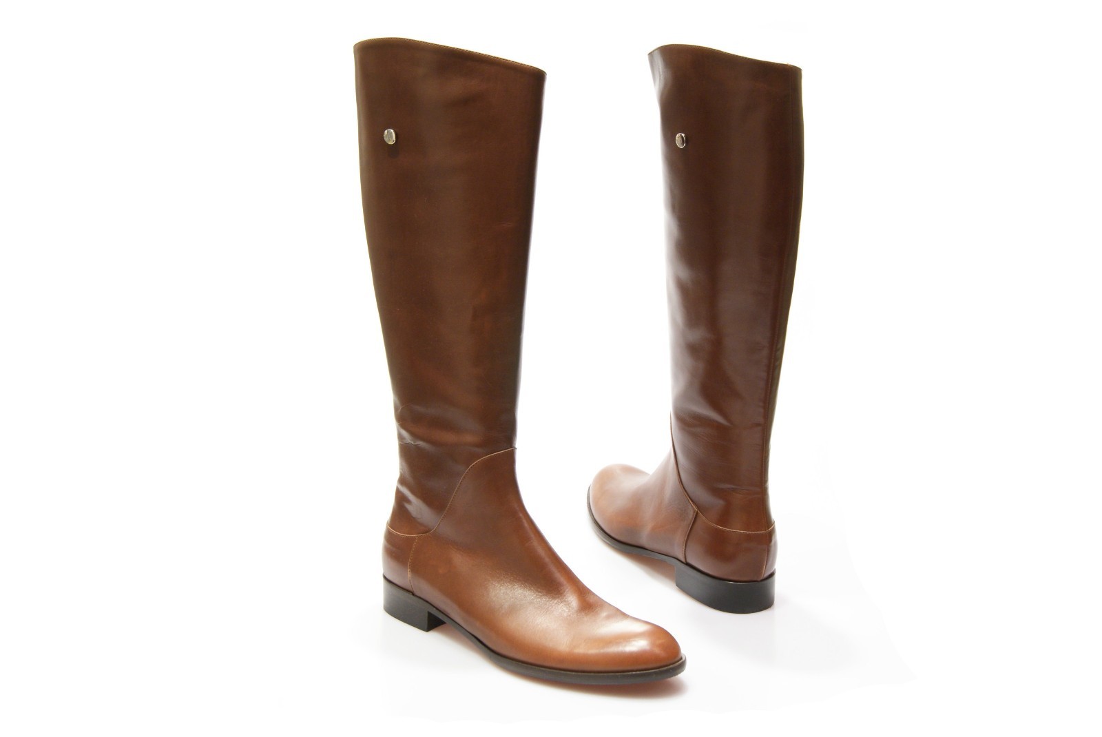 Apia Simona Women’s Cognac Leather Riding Boots EU 41 US 11 Knee High Zip Comfor