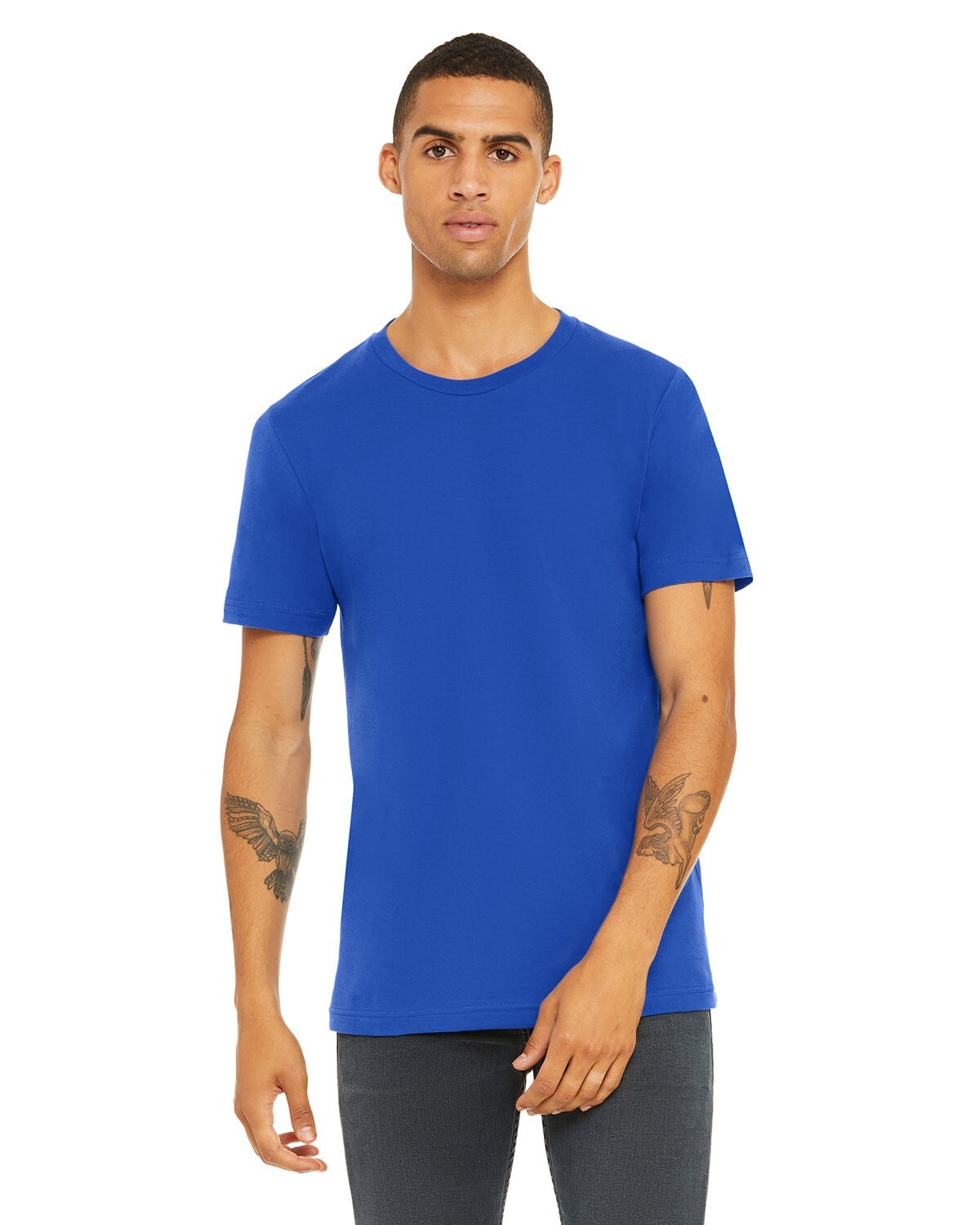 Bella + Canvas 3001C Medium True Royal Cotton Jersey Tee Unisex Blue Tshirt