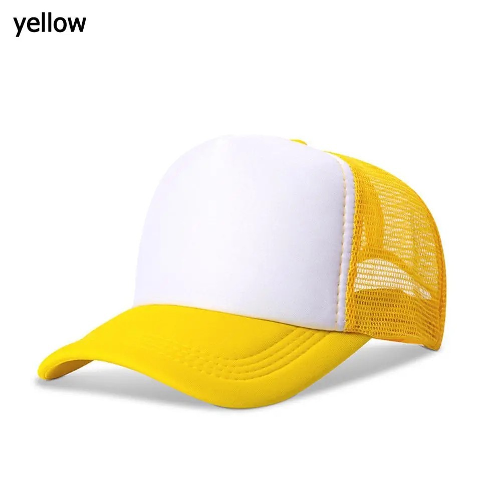Mens Womens Trucker Hat Mesh Back Plain Solid Snapback Baseball Cap Blank Visor