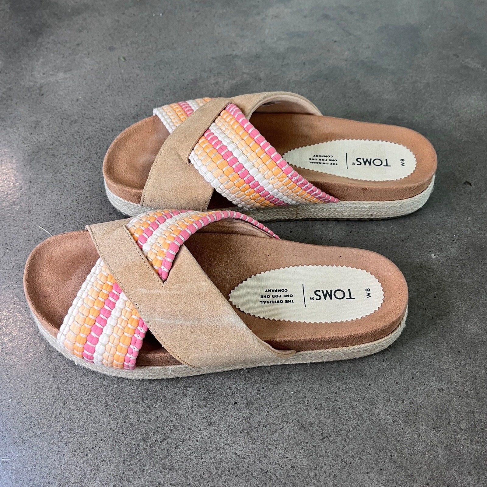 Toms shoes Paloma earth tone suede Sandals womens size 8.5 shoes