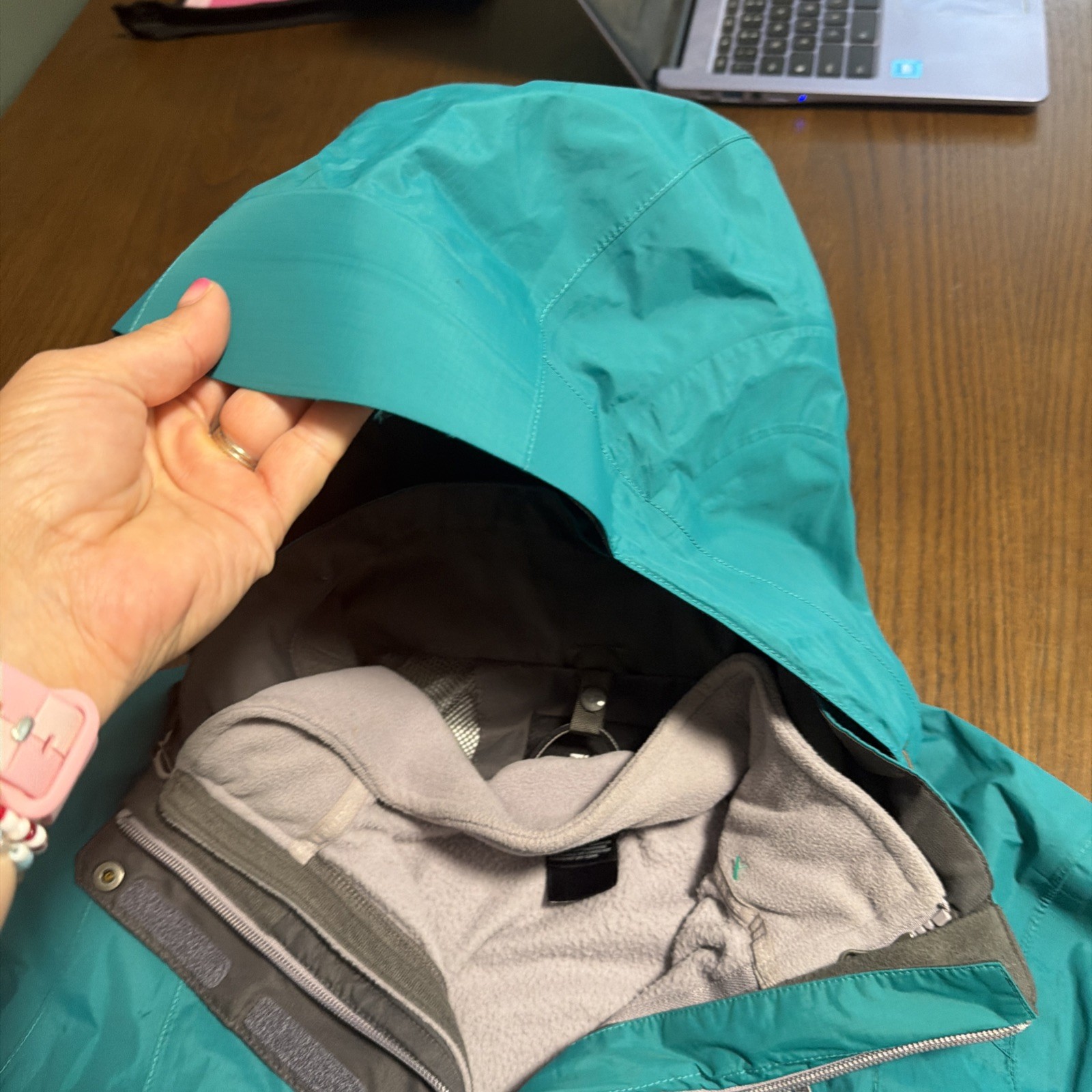 The North Face Jacket Womens HyVent 3-in-1 Waterproof Removable Poly Liner Sz L