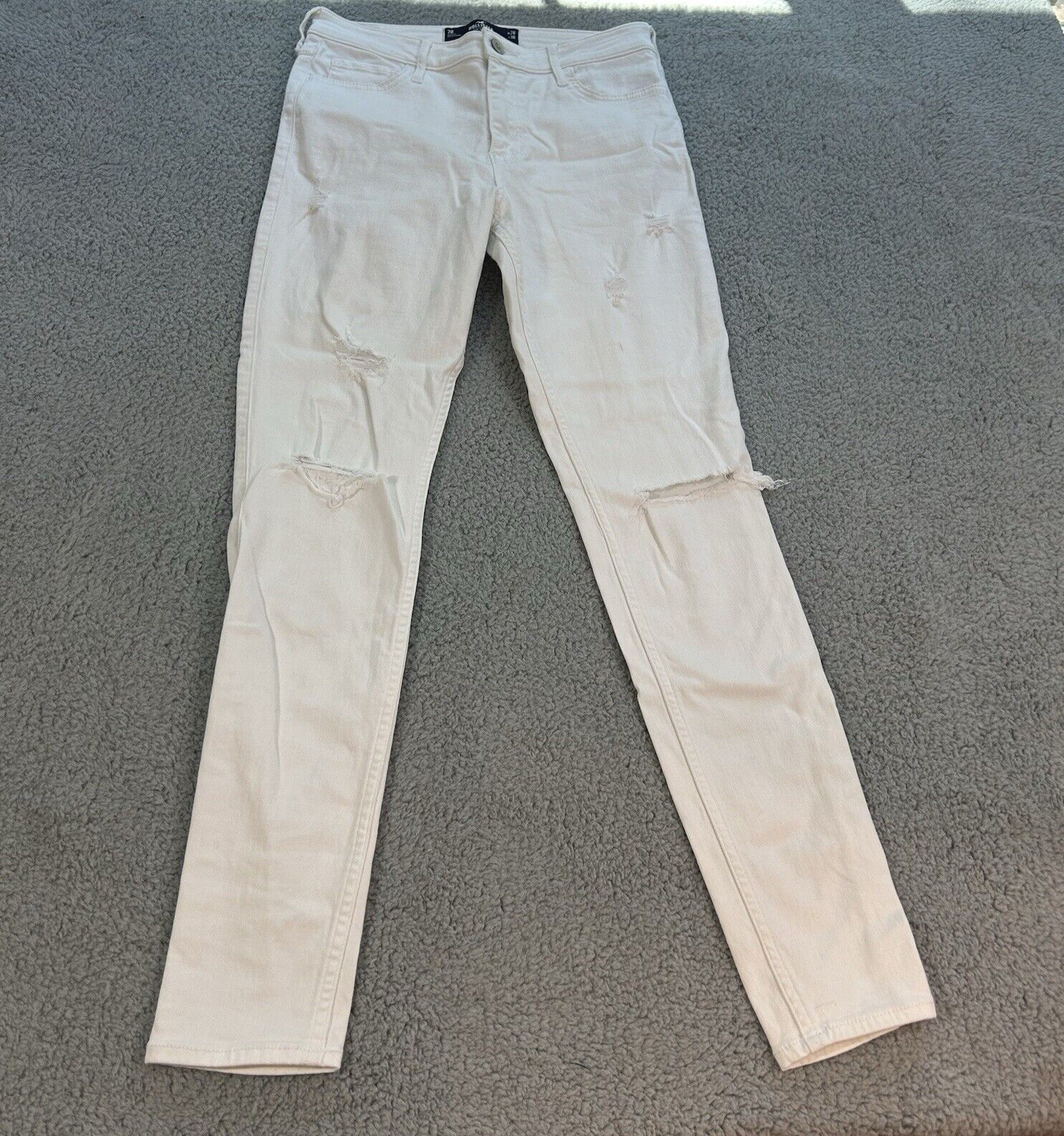HOLLISTER High Rise Super Skinny Jean Jeggings Women’s 28 X 30 White Strecth