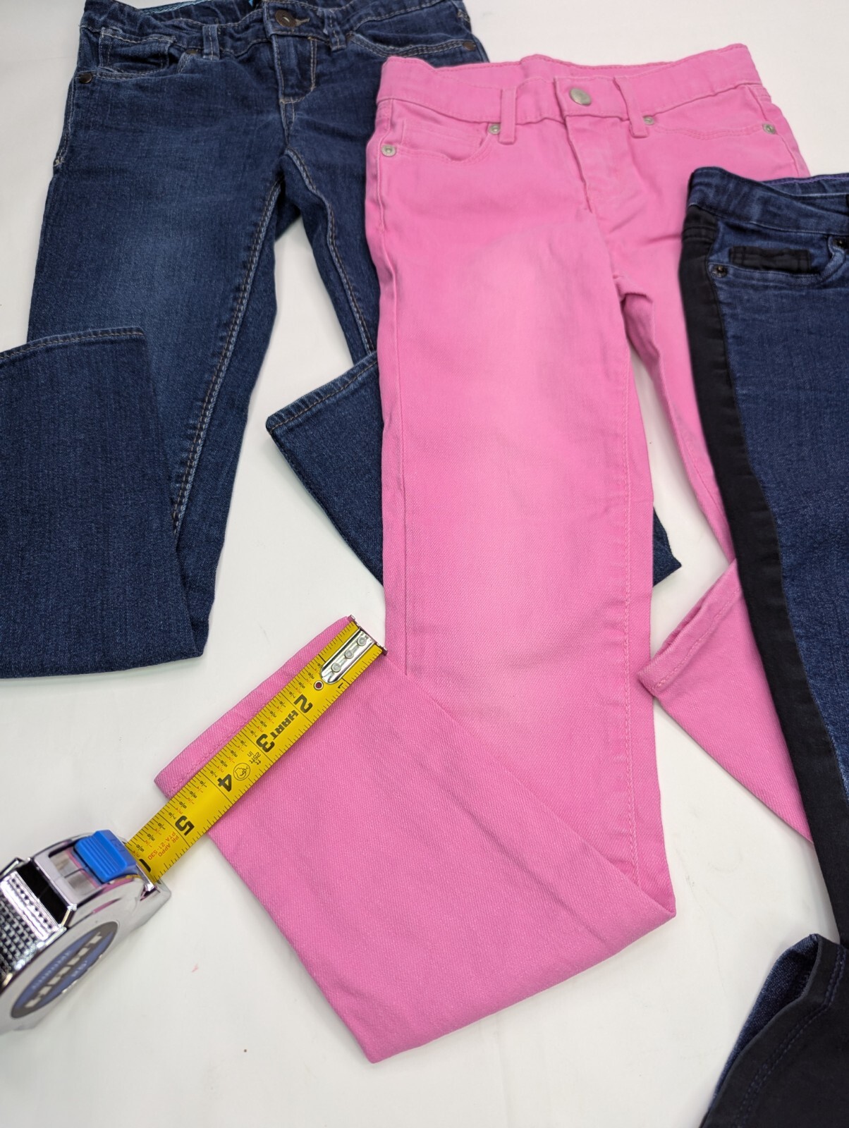 LOT x 3 = (2 x Levis) + (1 x Sonoma) Kids Jeans, Girls 7-Reg, Blue, Pink Skinny