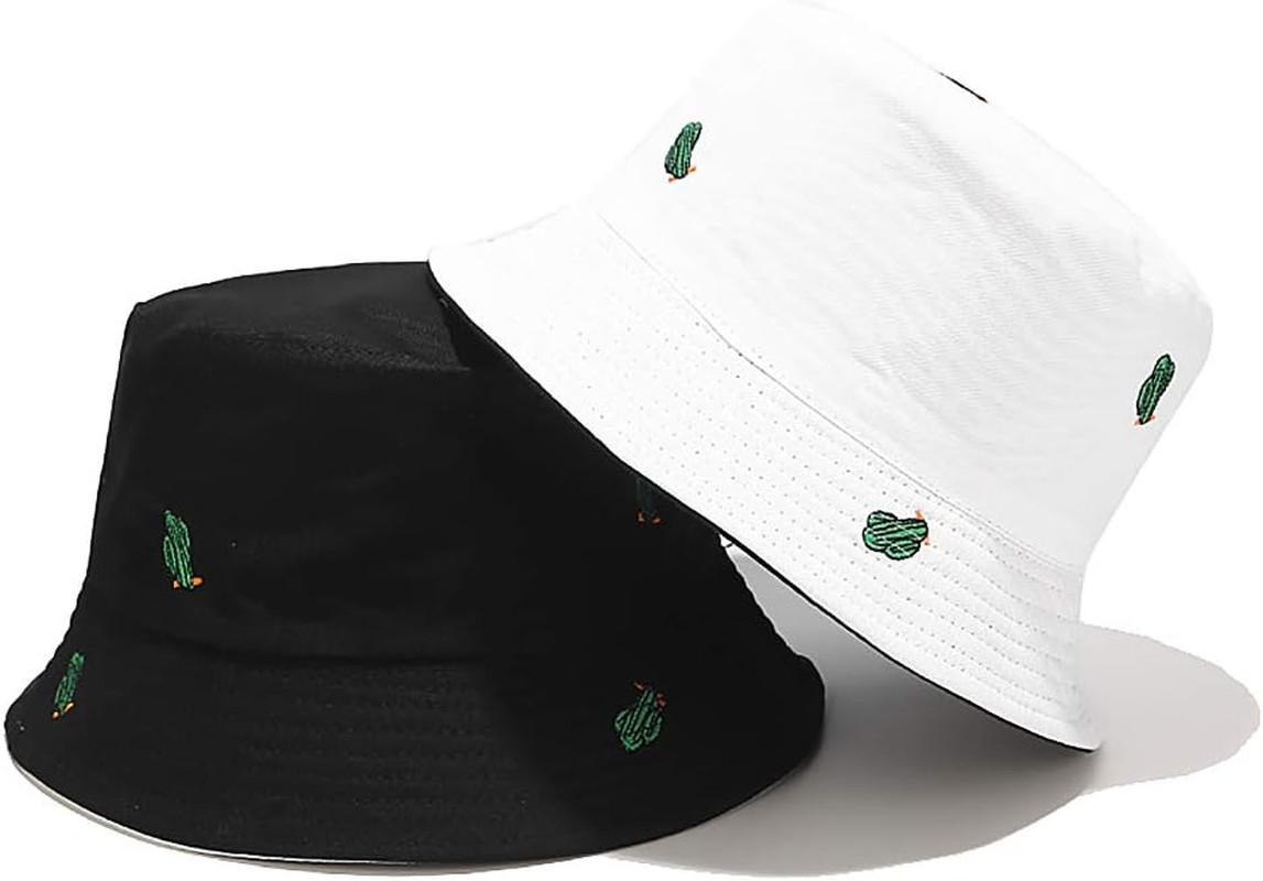Unisex Bucket Hat Beach Sun Hat Aesthetic Fishing Hat for Men Women Teens, Rever