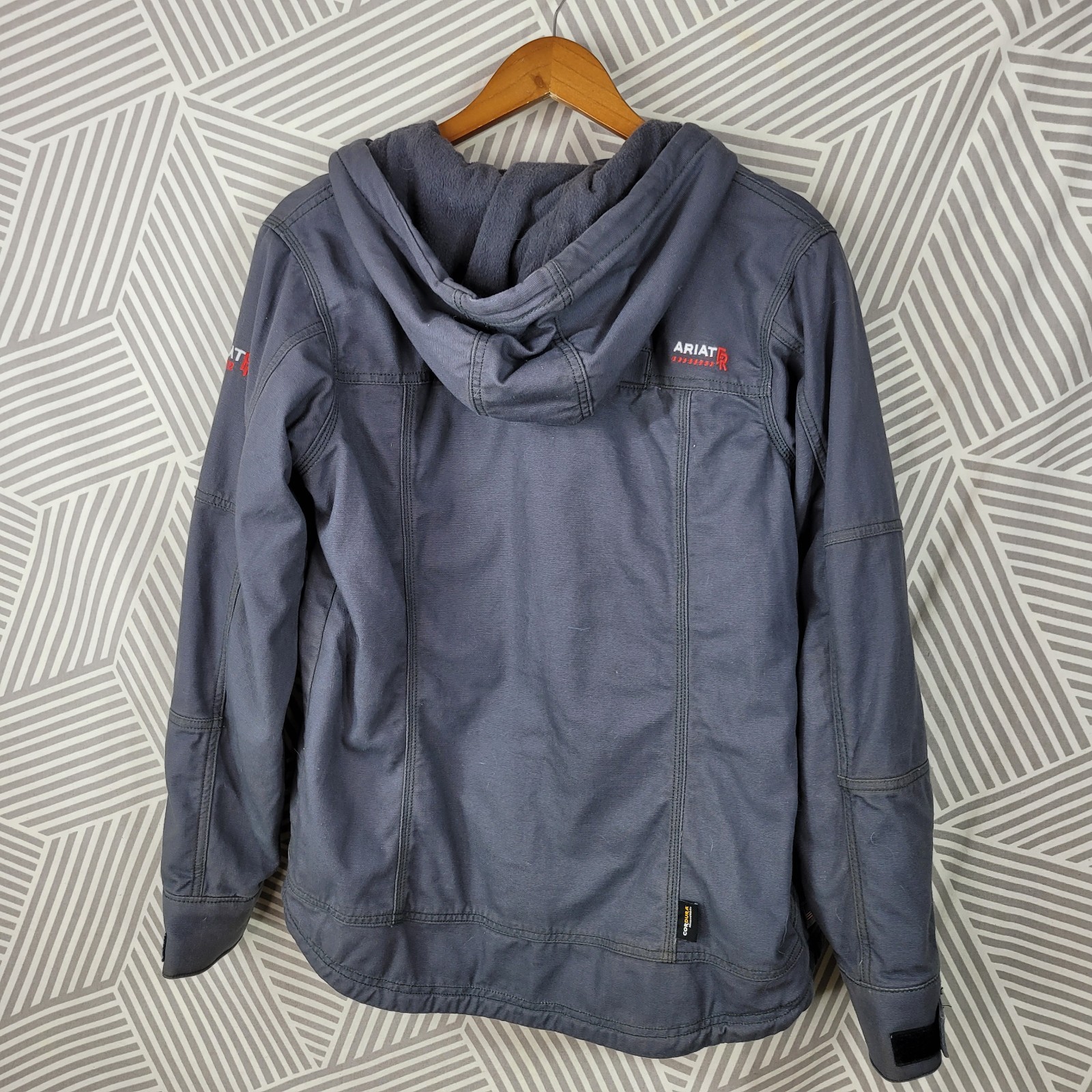 Ariat FR Work Jacket Men Medium Gray Heavy Canvas Cat 4 2112 Lined Workwear