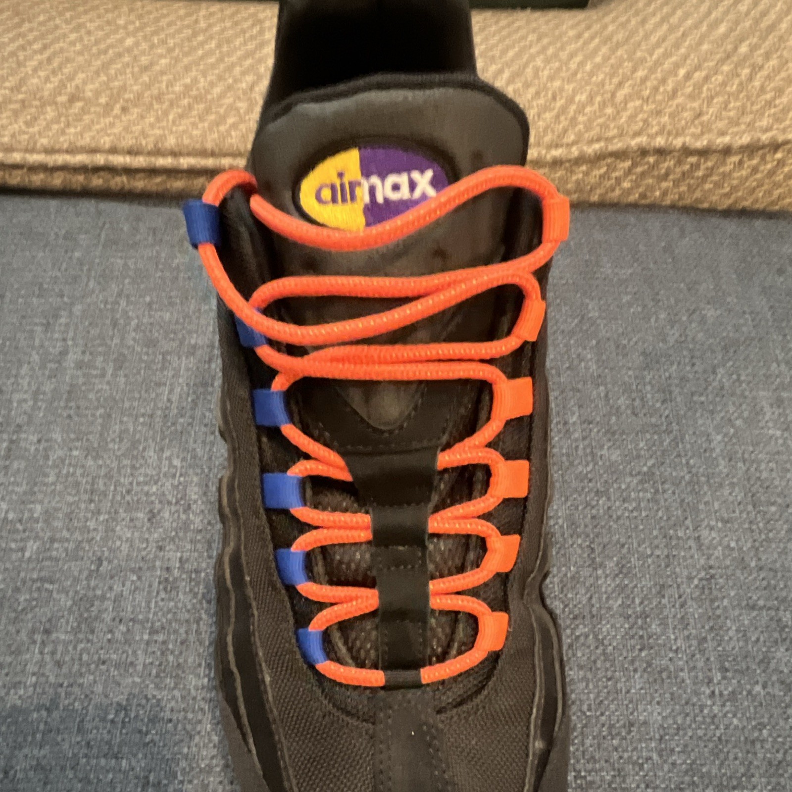 Nike Air Max 95 Premium NY vs LA Black/Rush Blue-Brilliant Orange AT8505-001